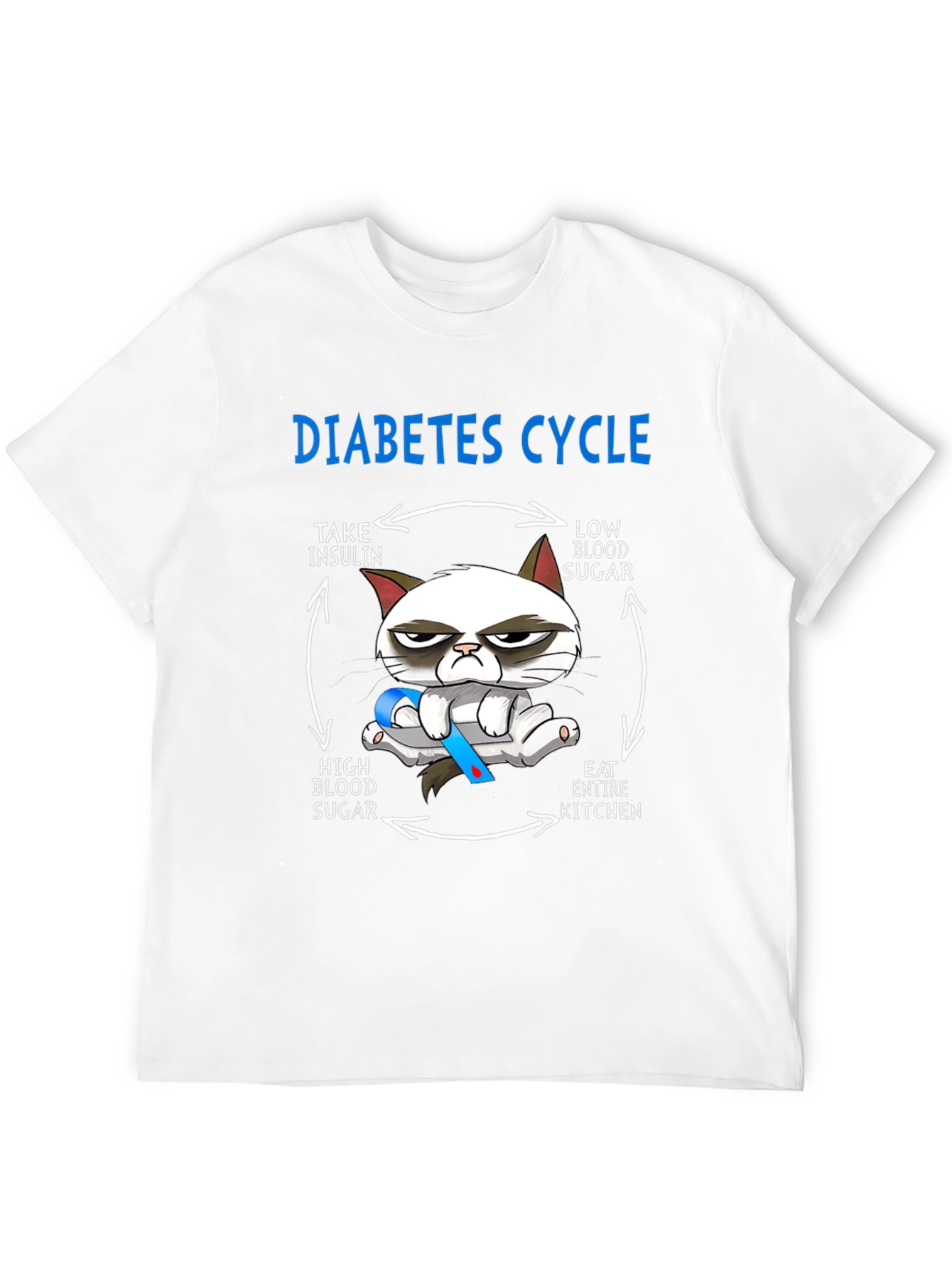 Black Diabetes Cycle Grumpy Cat T-Shirt  view 12