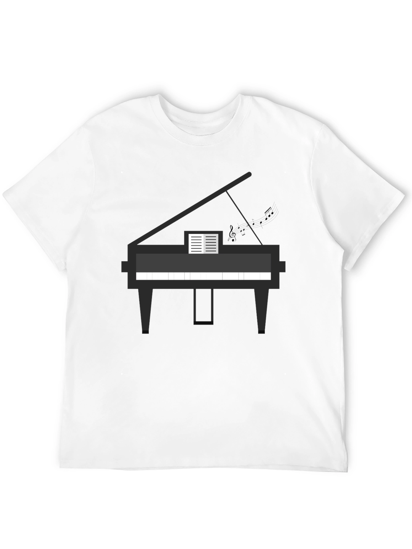 Black Piano Graphic Tee - Musician's Black T-Shirt view 12