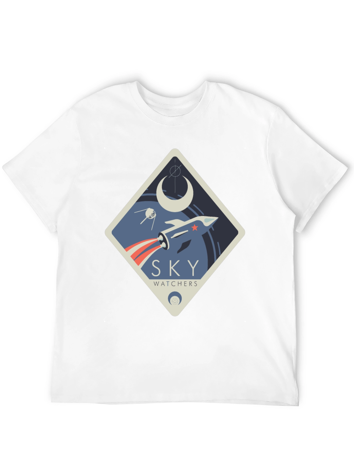 Black Sky Watchers Graphic Tee - Space Rocket Design view 12
