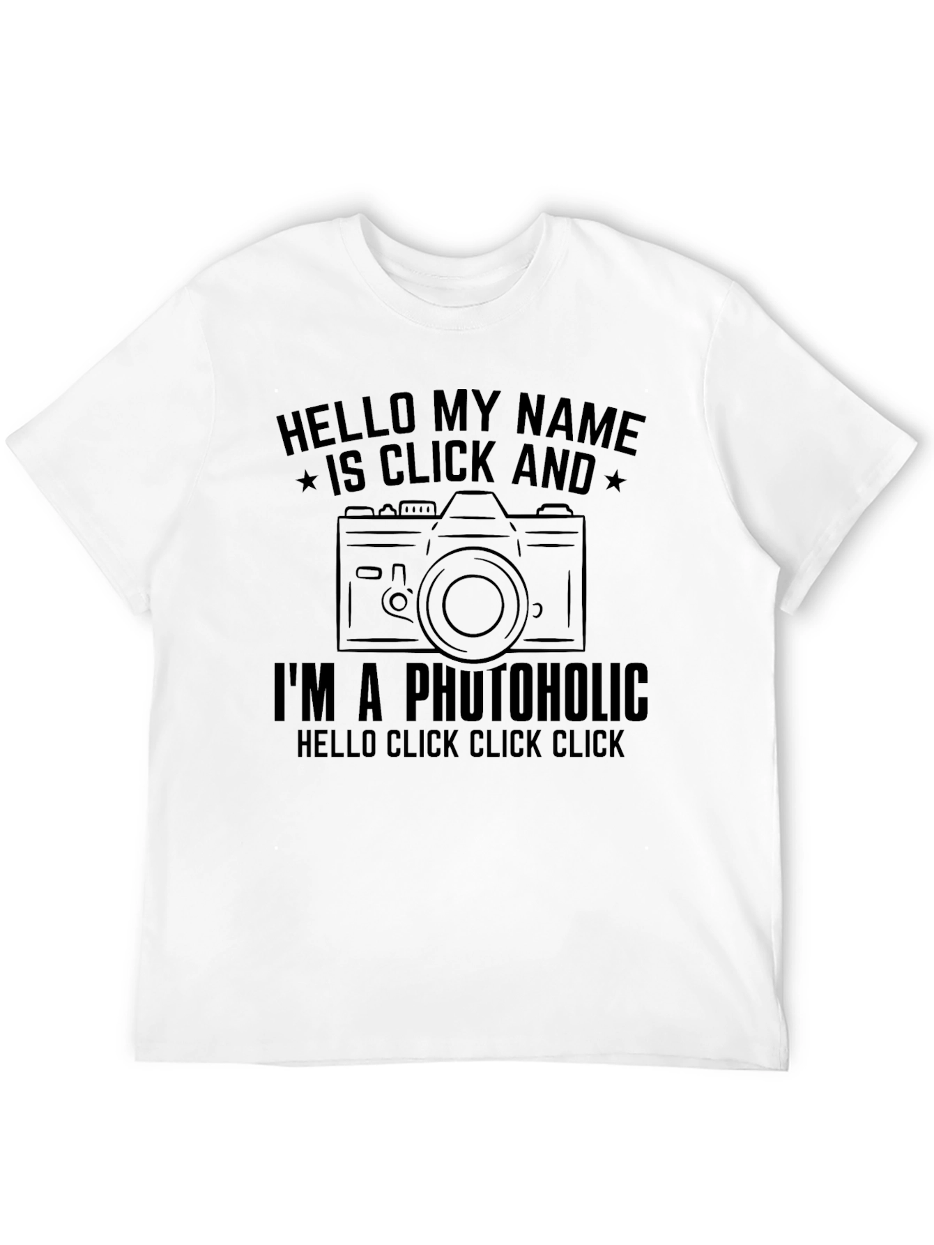 Black Photoholic Camera Graphic Tee - Black Cotton T-Shirt view 12