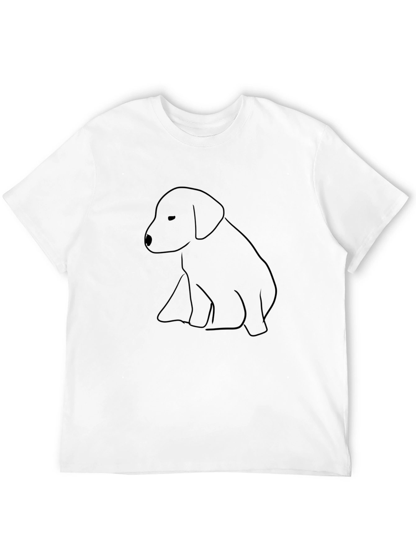Black Minimalist Dog Graphic Black T-Shirt view 12