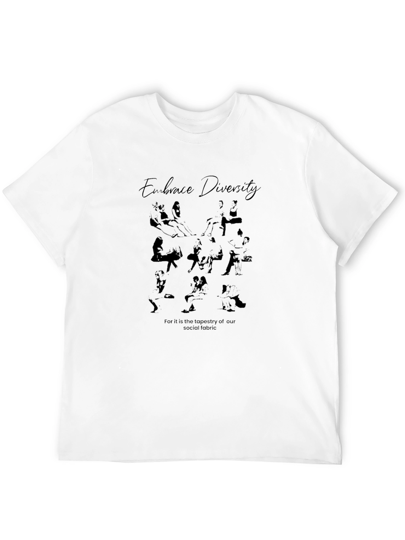 Black Embrace Diversity Black Graphic T-Shirt view 12