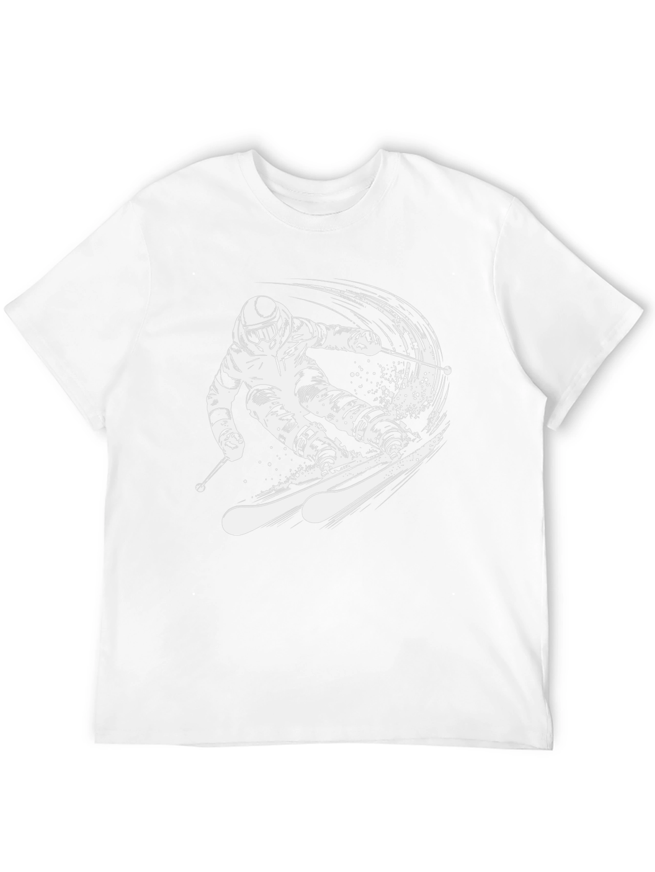 Black Skiing Graphic Tee - Black Cotton T-Shirt view 12