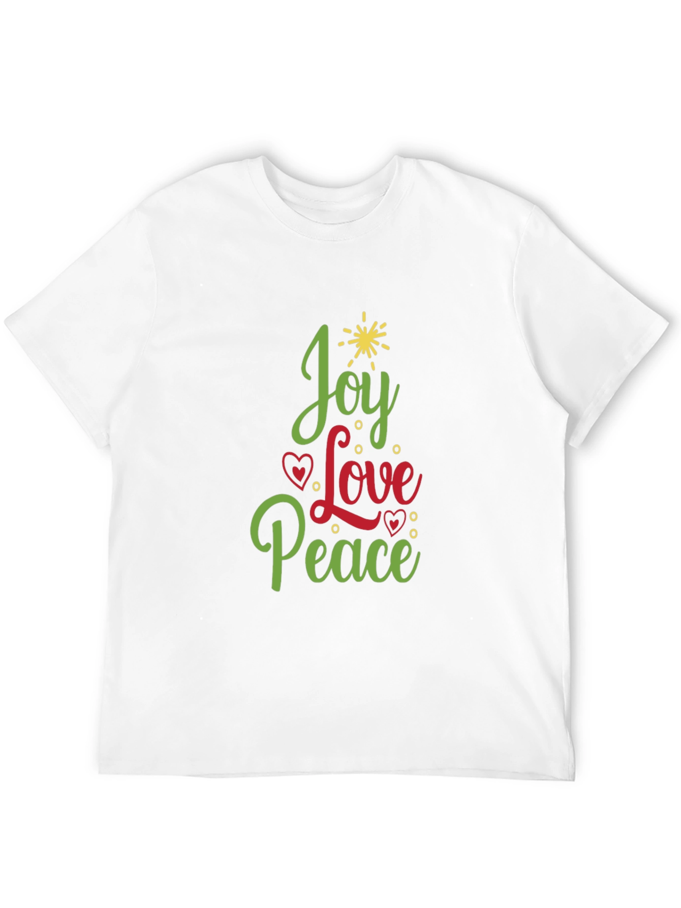 Black Joy Love Peace Christmas Tree Holiday Graphic Tee view 12