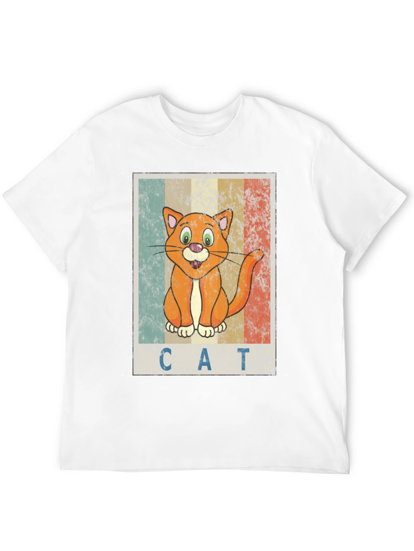 Black Retro Cartoon Cat Graphic T-Shirt view 12