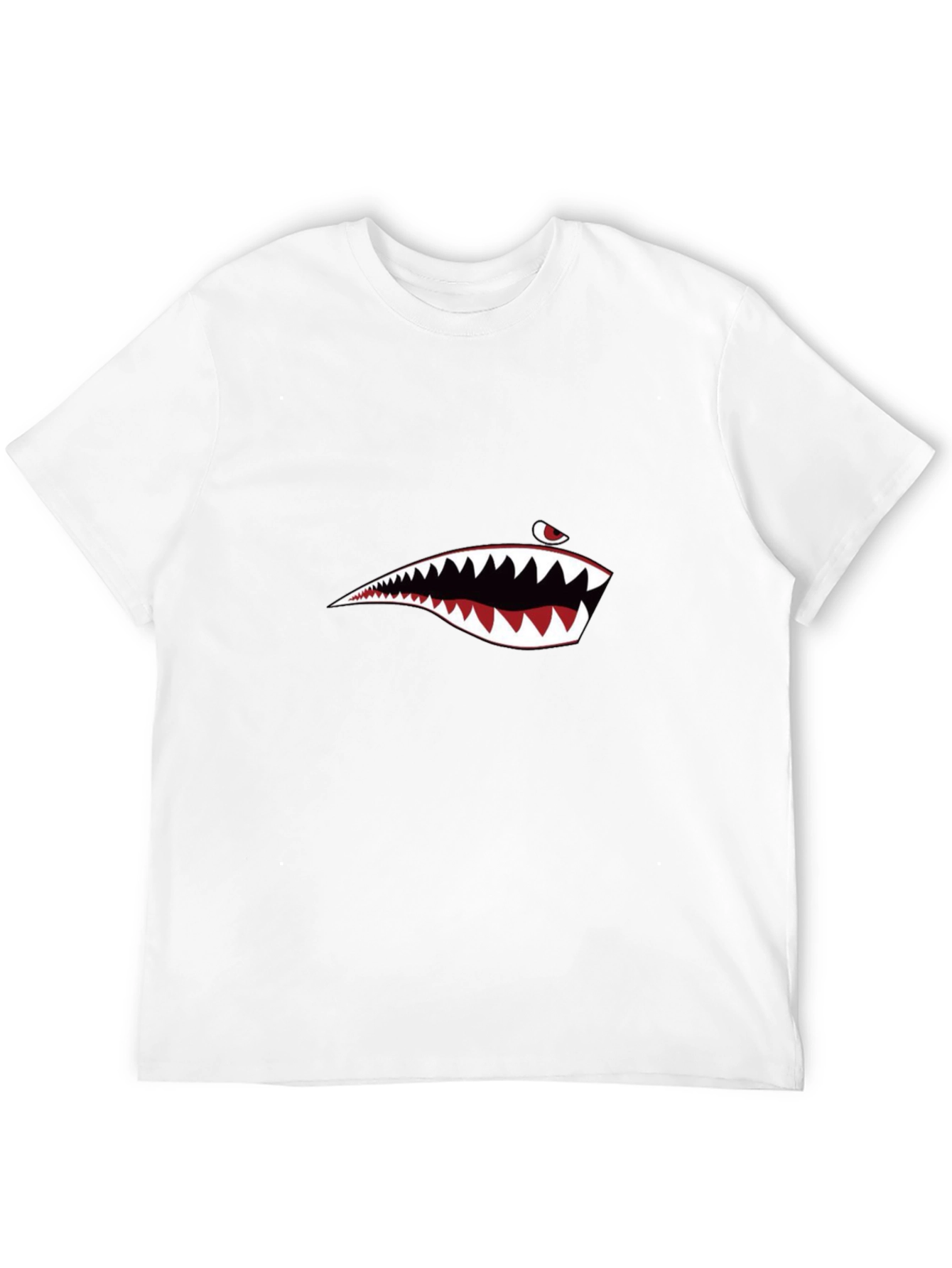 Black Shark Mouth Graphic Tee - Men's Black T-Shirt view 12