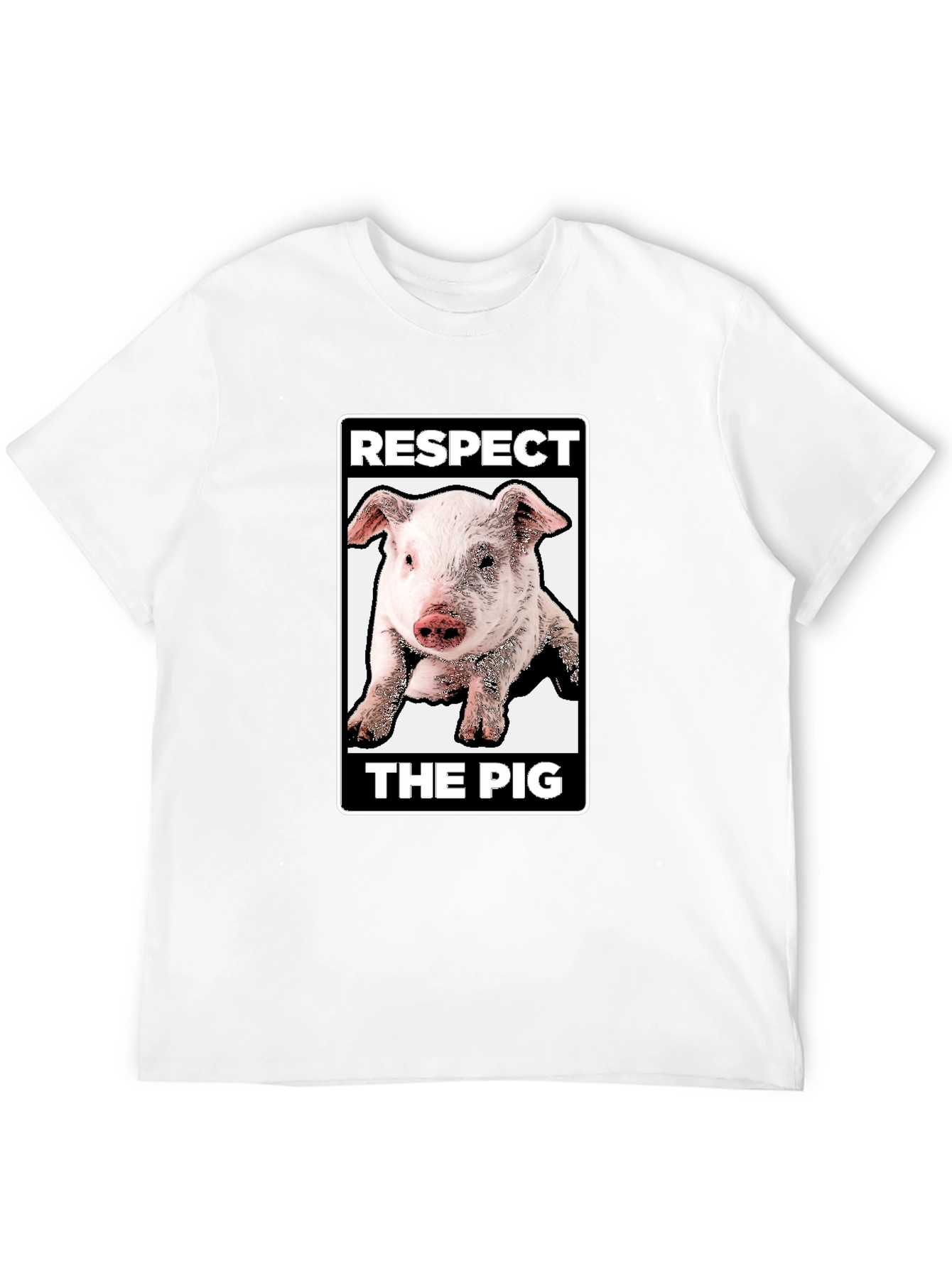 Black Respect the Pig Graphic T-Shirt - Black view 12
