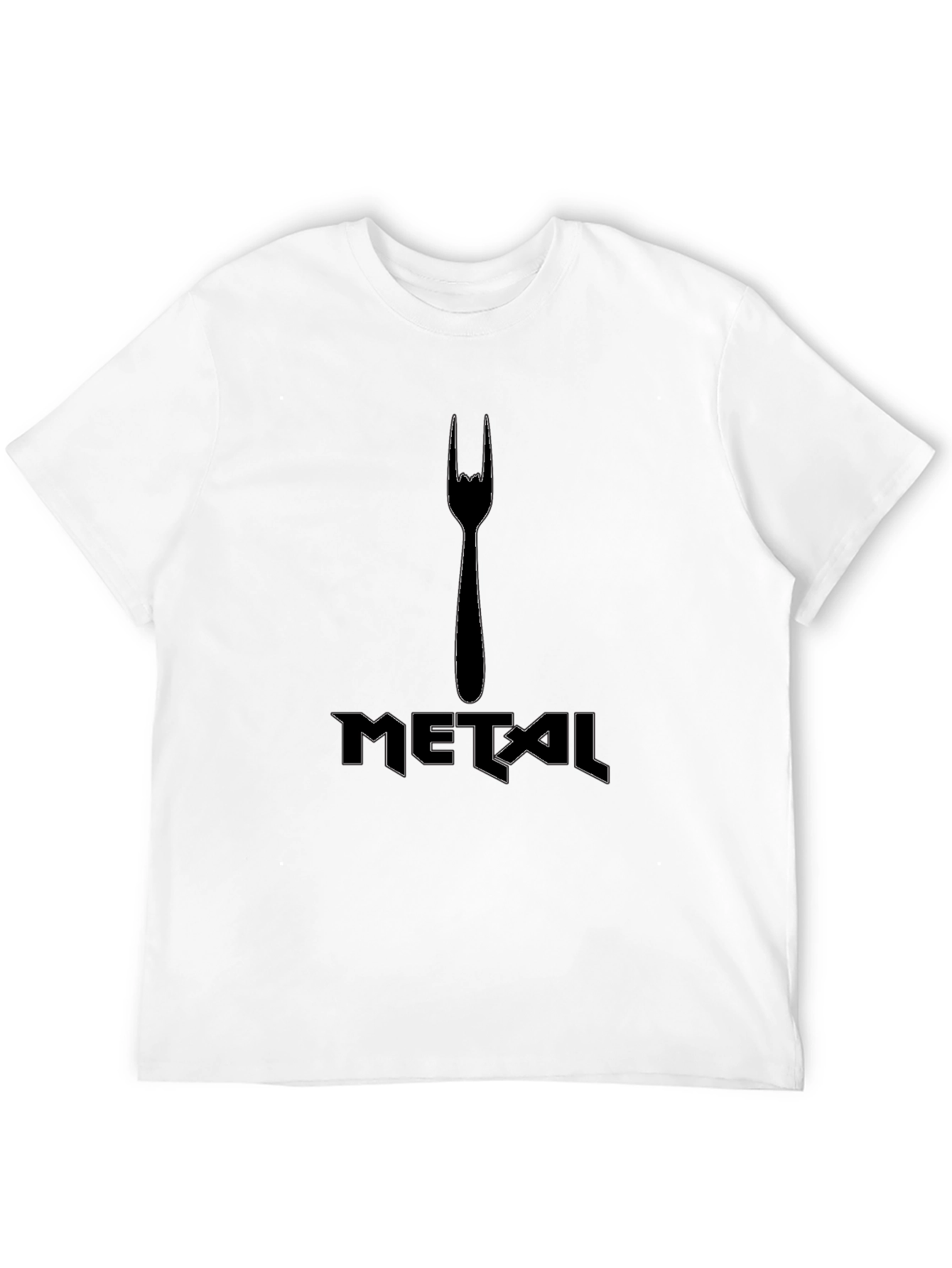 Black Metal Fork Graphic Tee - Black Cotton T-Shirt view 12