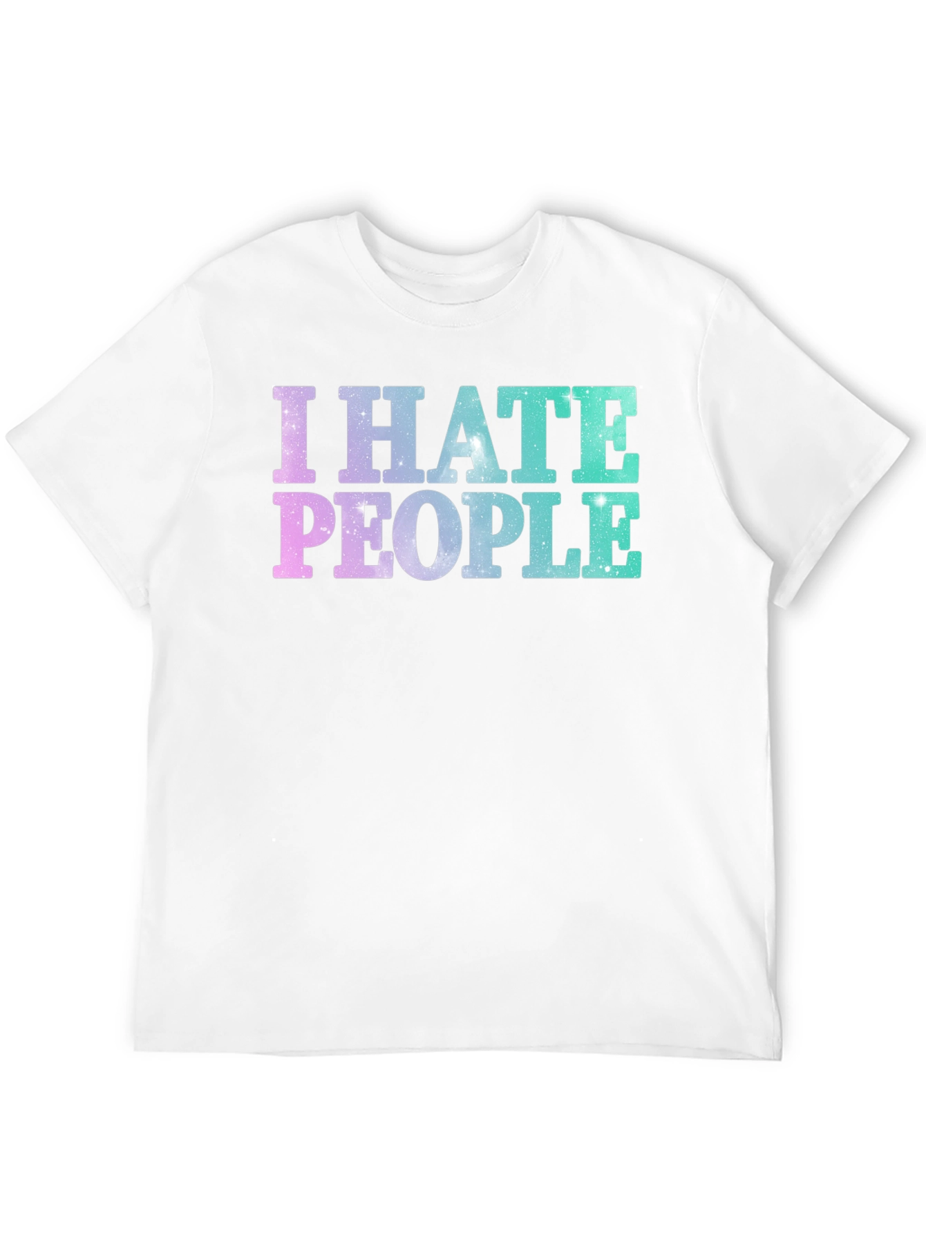 Black I Hate People Galaxy T-Shirt view 12