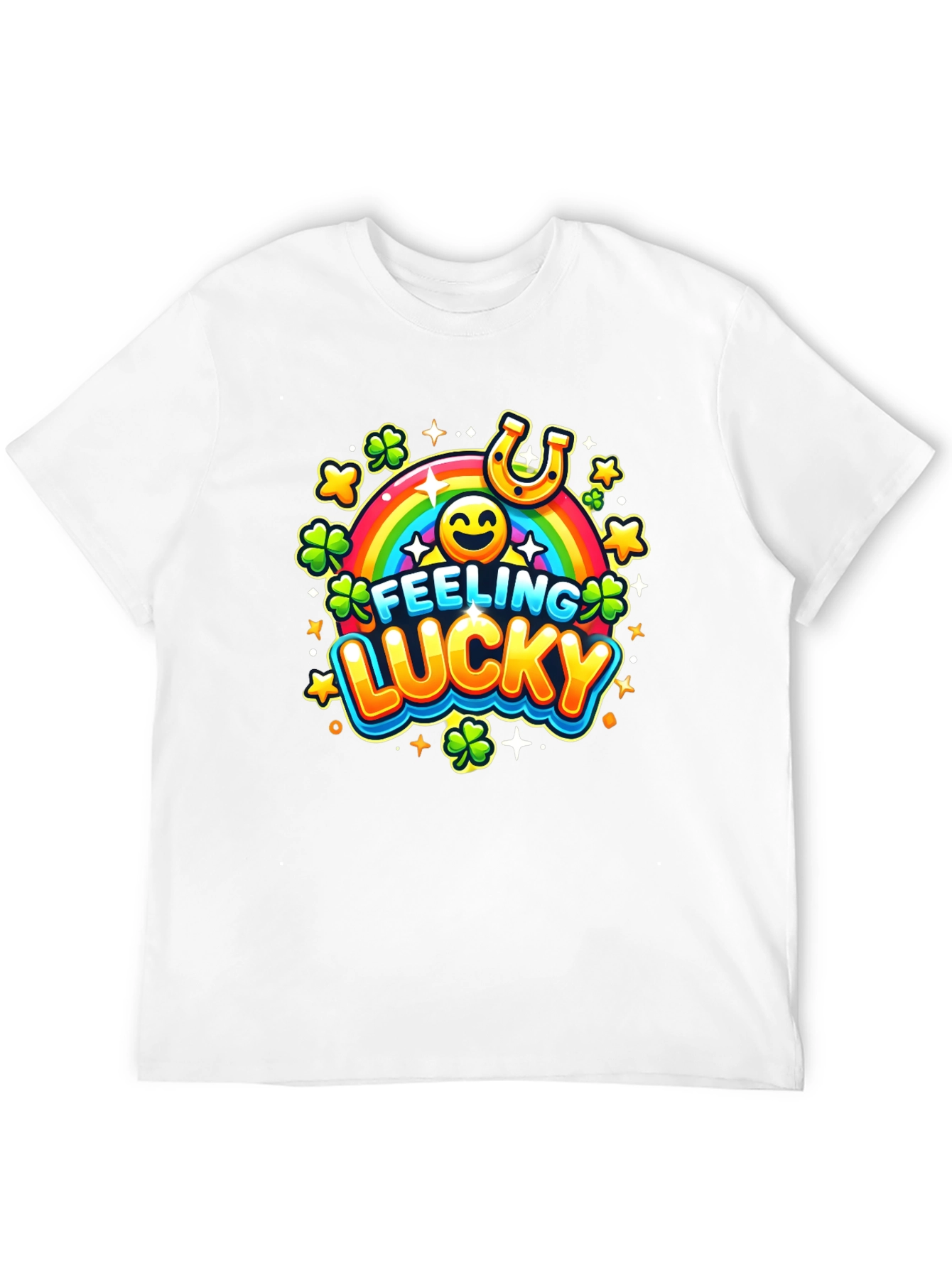 Black Feeling Lucky St. Patrick's Day Black T-Shirt view 12