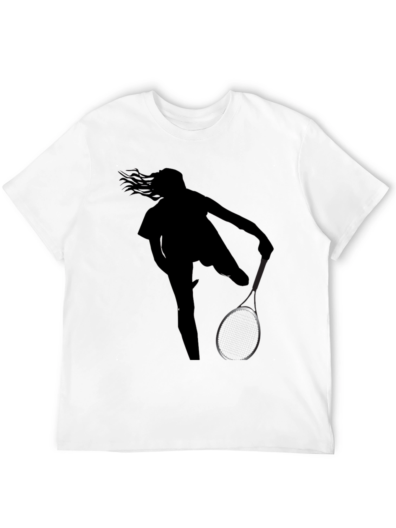 Black Tennis Player Silhouette Black Graphic Tee view 12