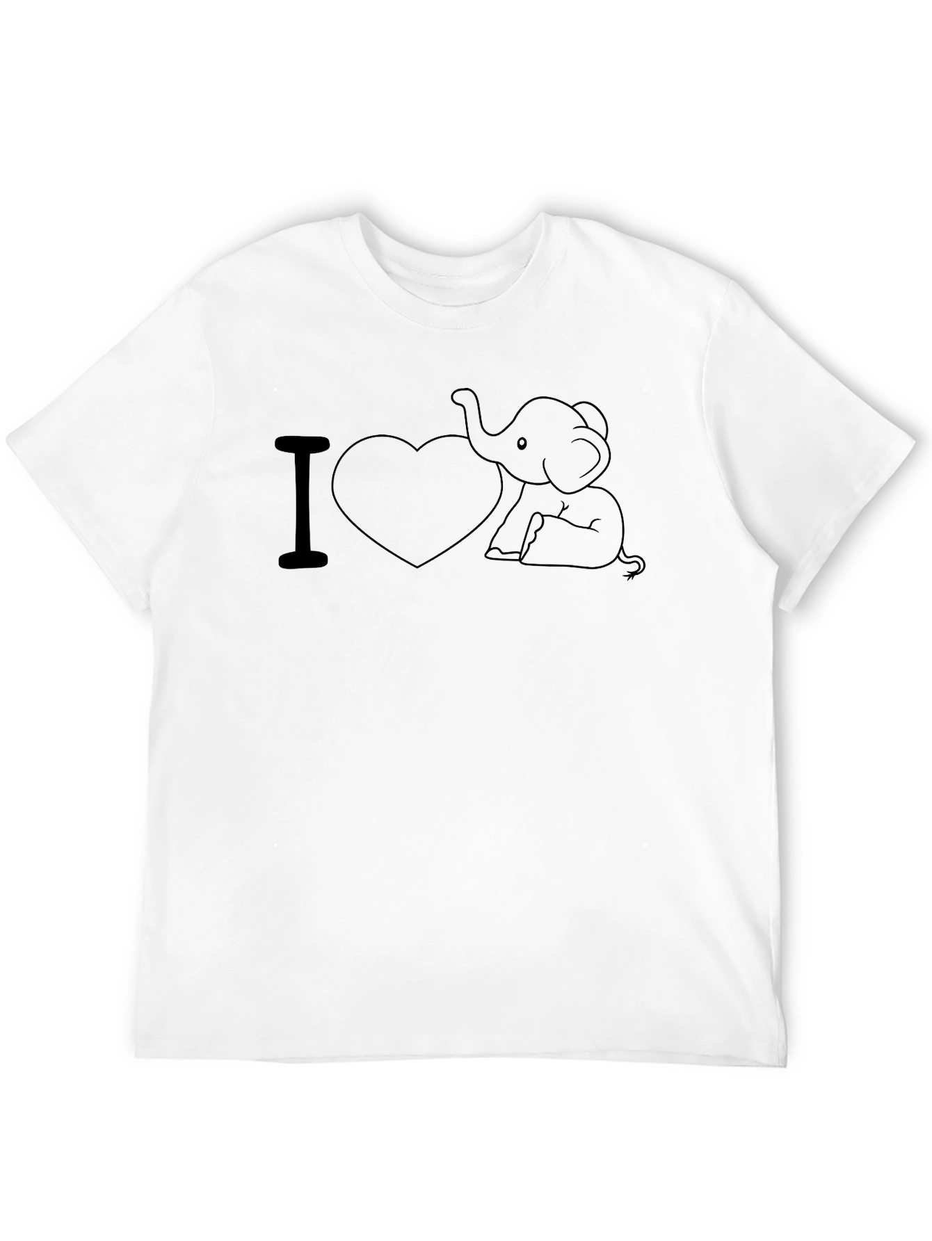 Black I Love Elephants Black T-Shirt view 12