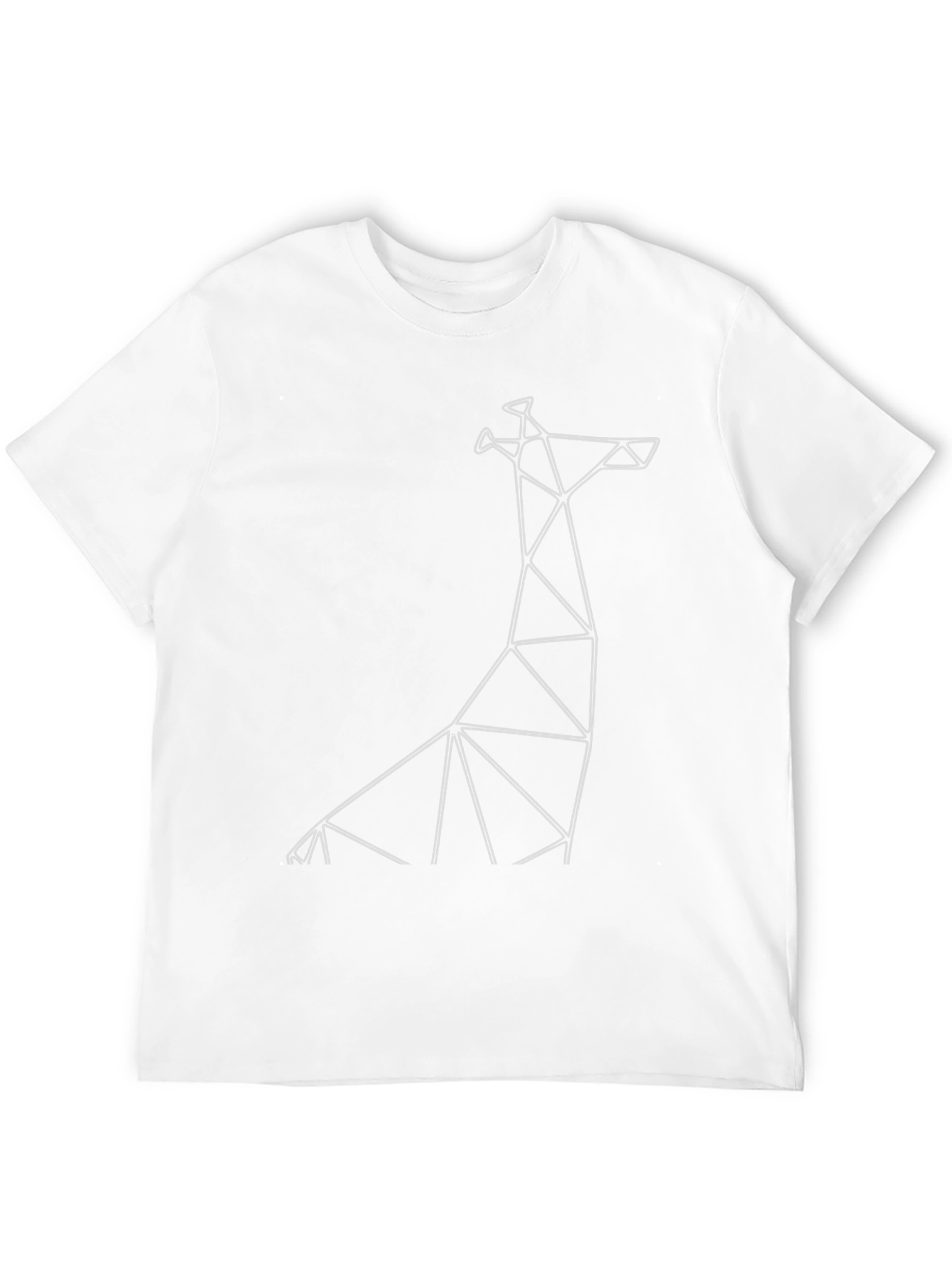 Black Geometric Giraffe Black T-Shirt - Modern Minimalist Design view 12