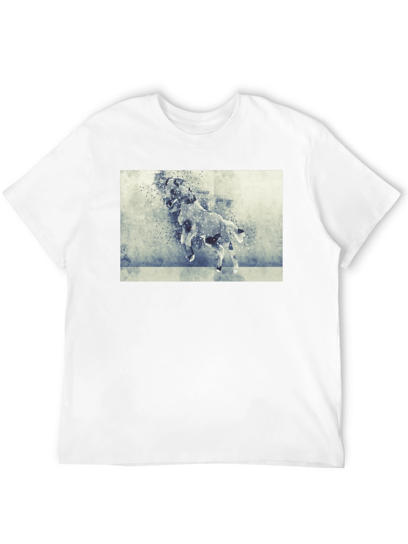 Black Abstract Horse Graphic Tee - Black Cotton Comfort view 12