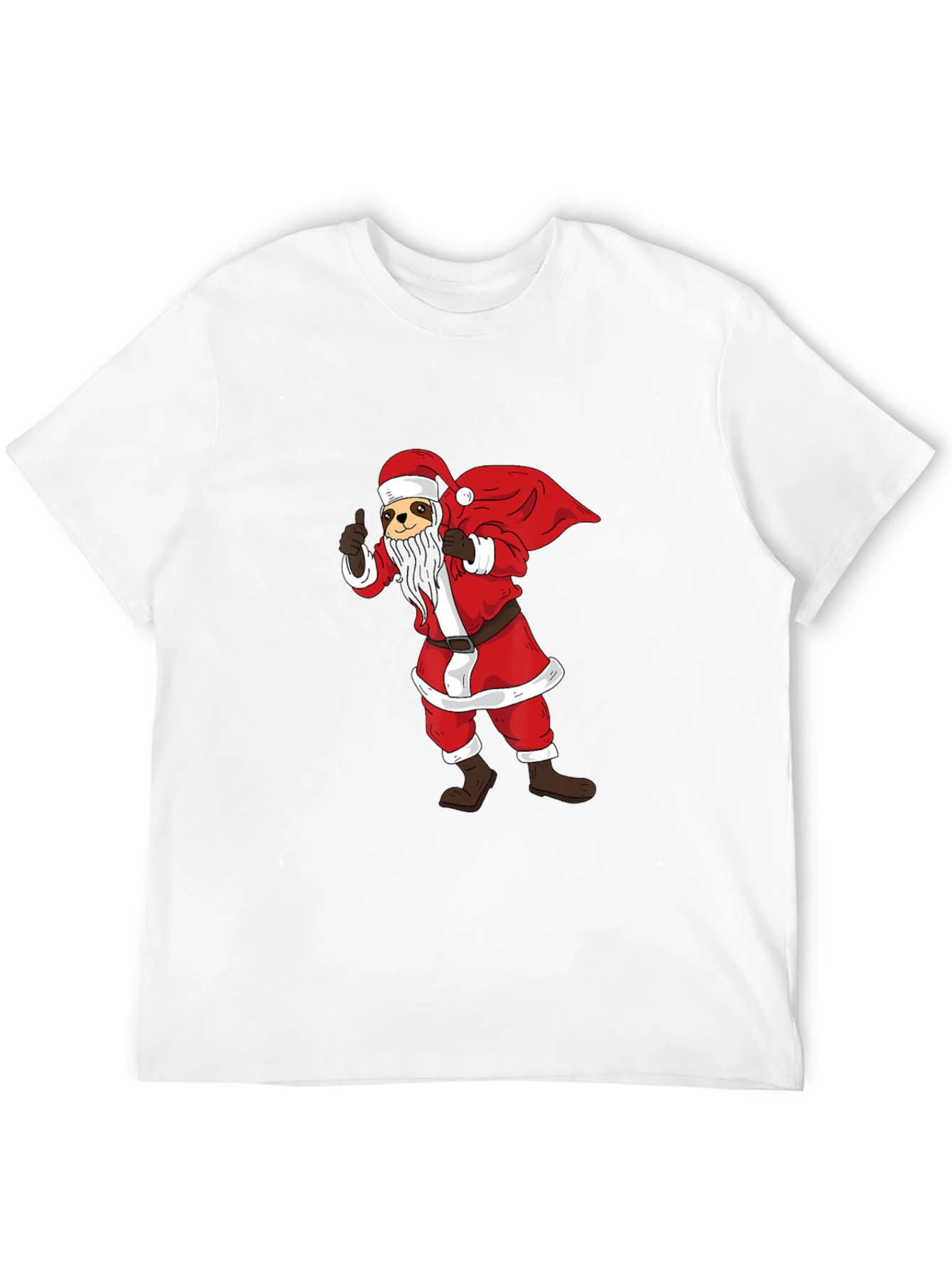 Black Santa Sloth Graphic T-Shirt - Holiday Cheer view 12
