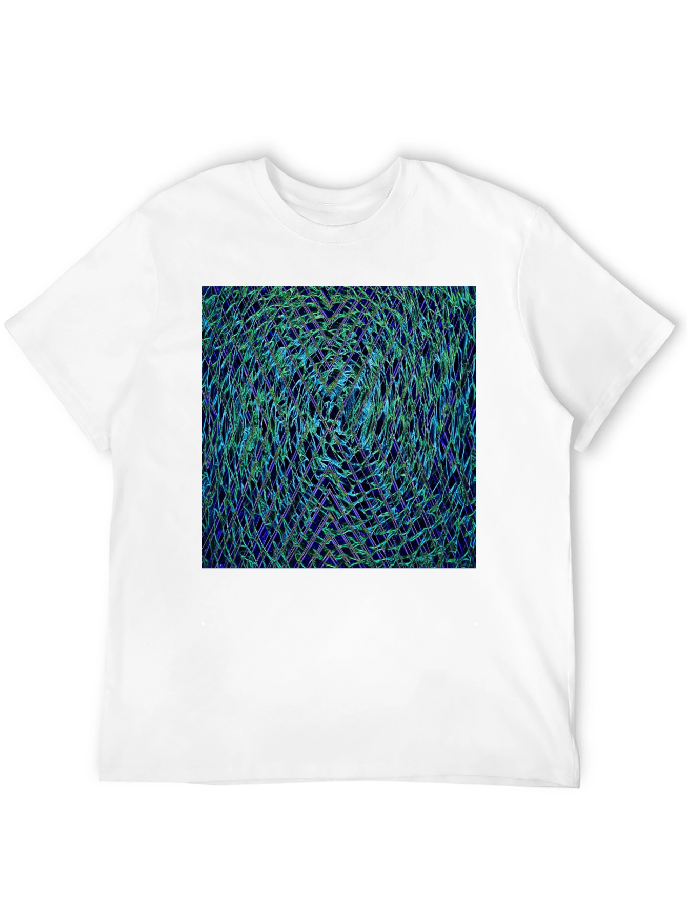 Black Abstract Woven Pattern Black T-Shirt view 12