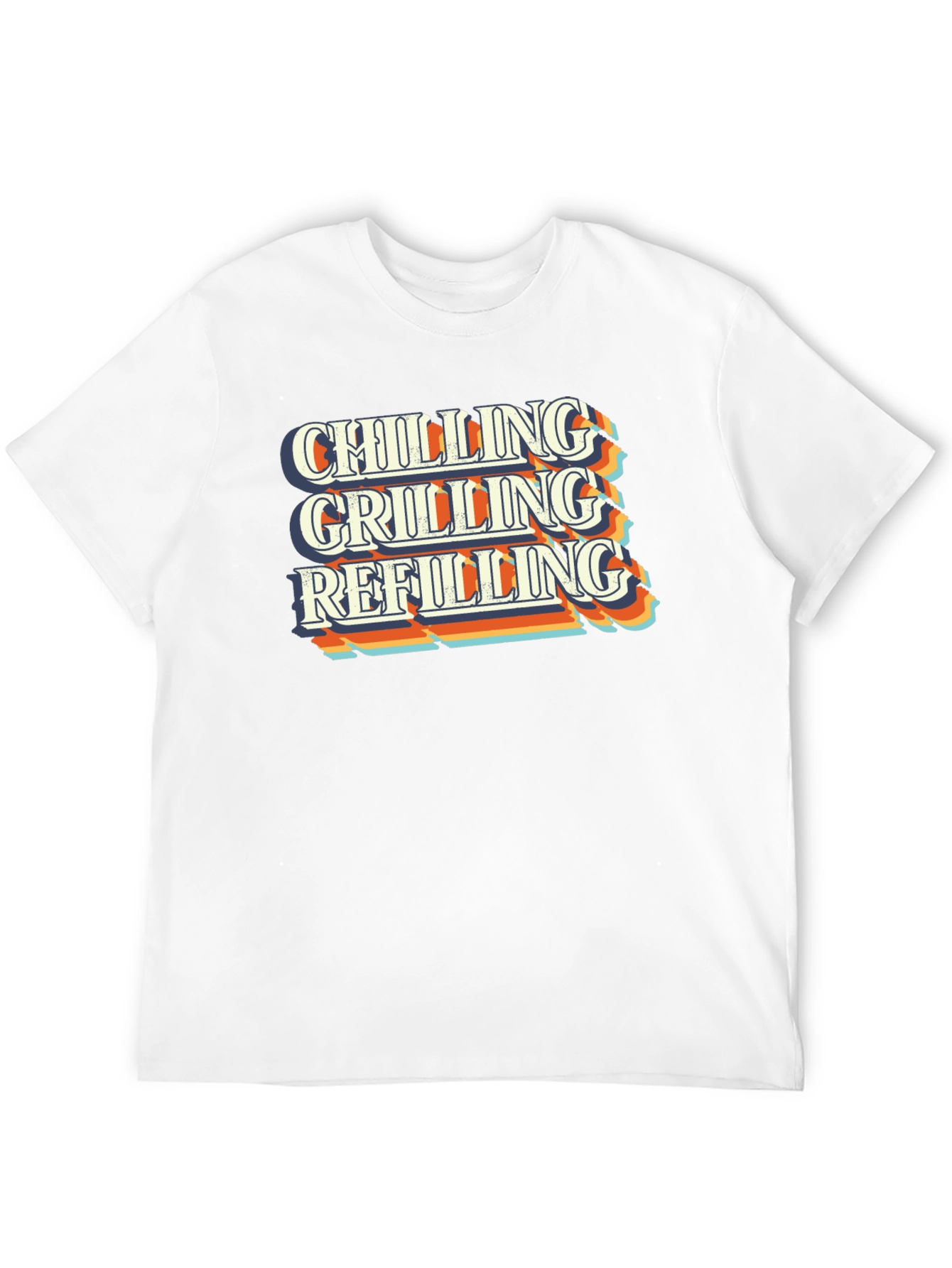 Black Chilling Grilling Refilling Men's Black T-Shirt view 12