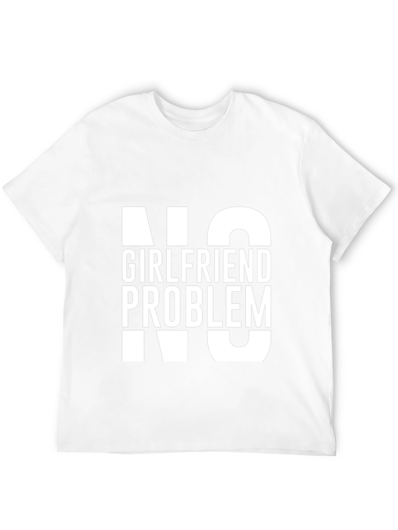 Black No Girlfriend, No Problem Men's Tee view 12