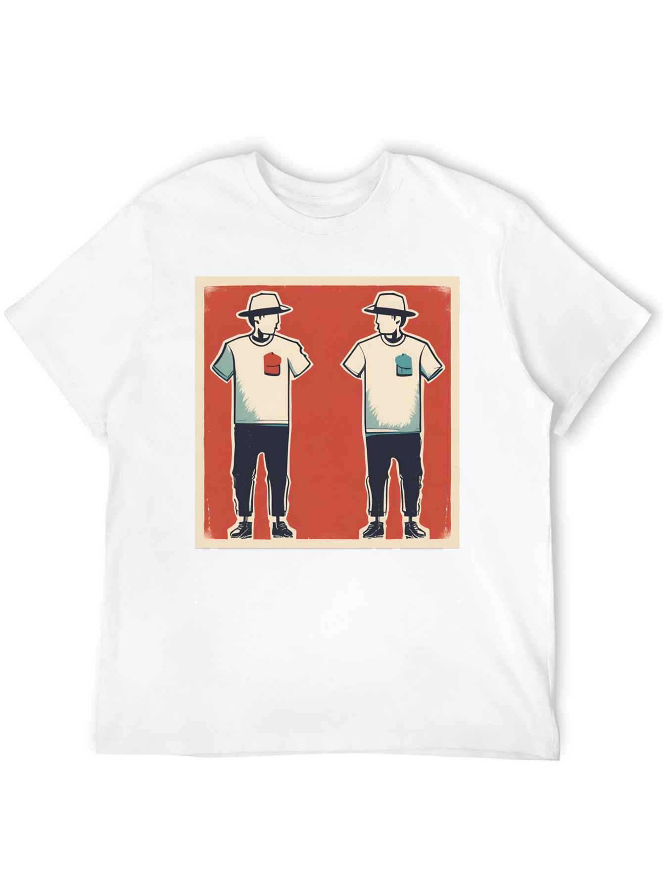 Black Retro Graphic T-Shirt with Illustrated Design view 12