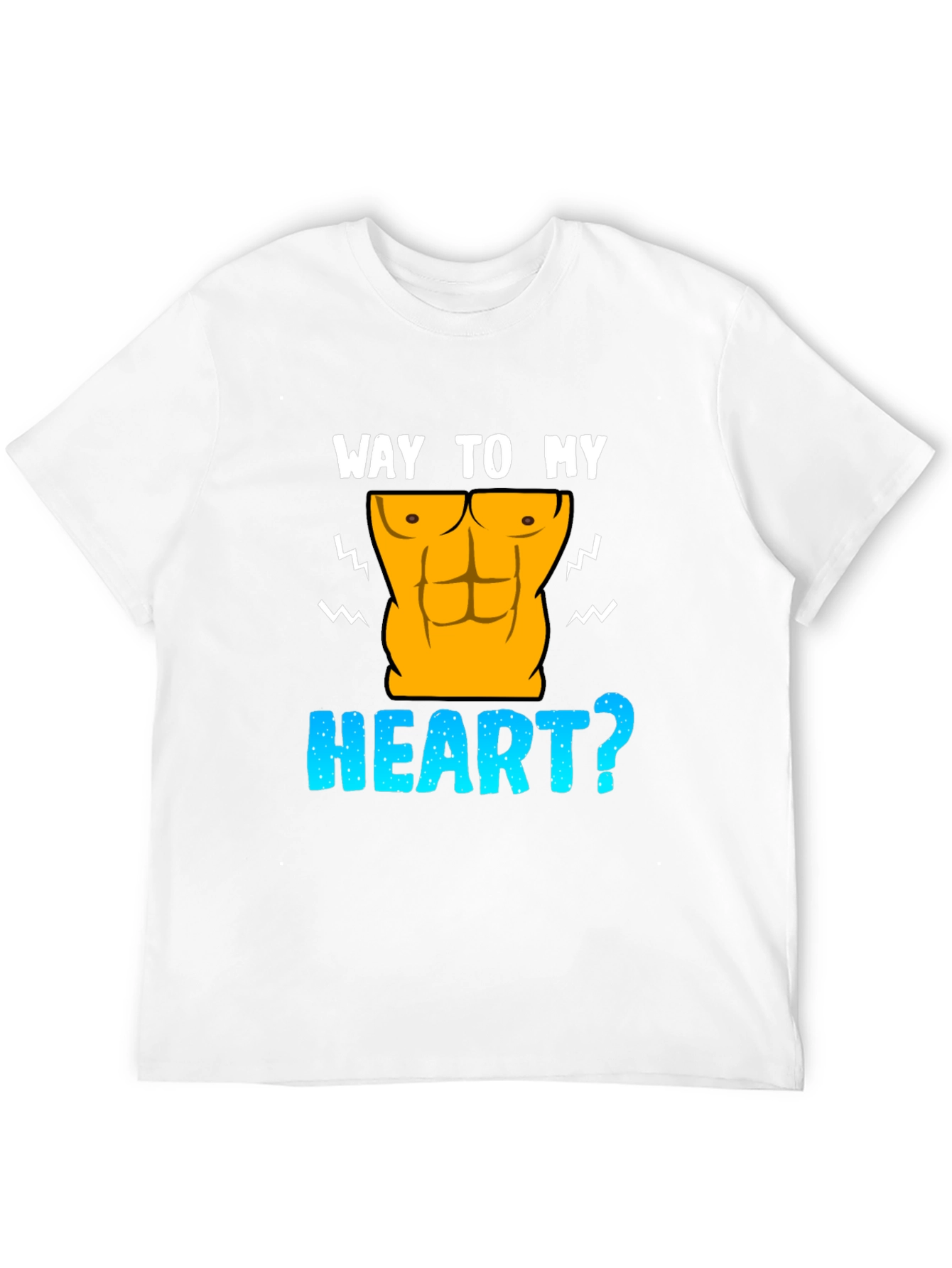 Black Way To My Heart Abs Funny Graphic T-Shirt view 12