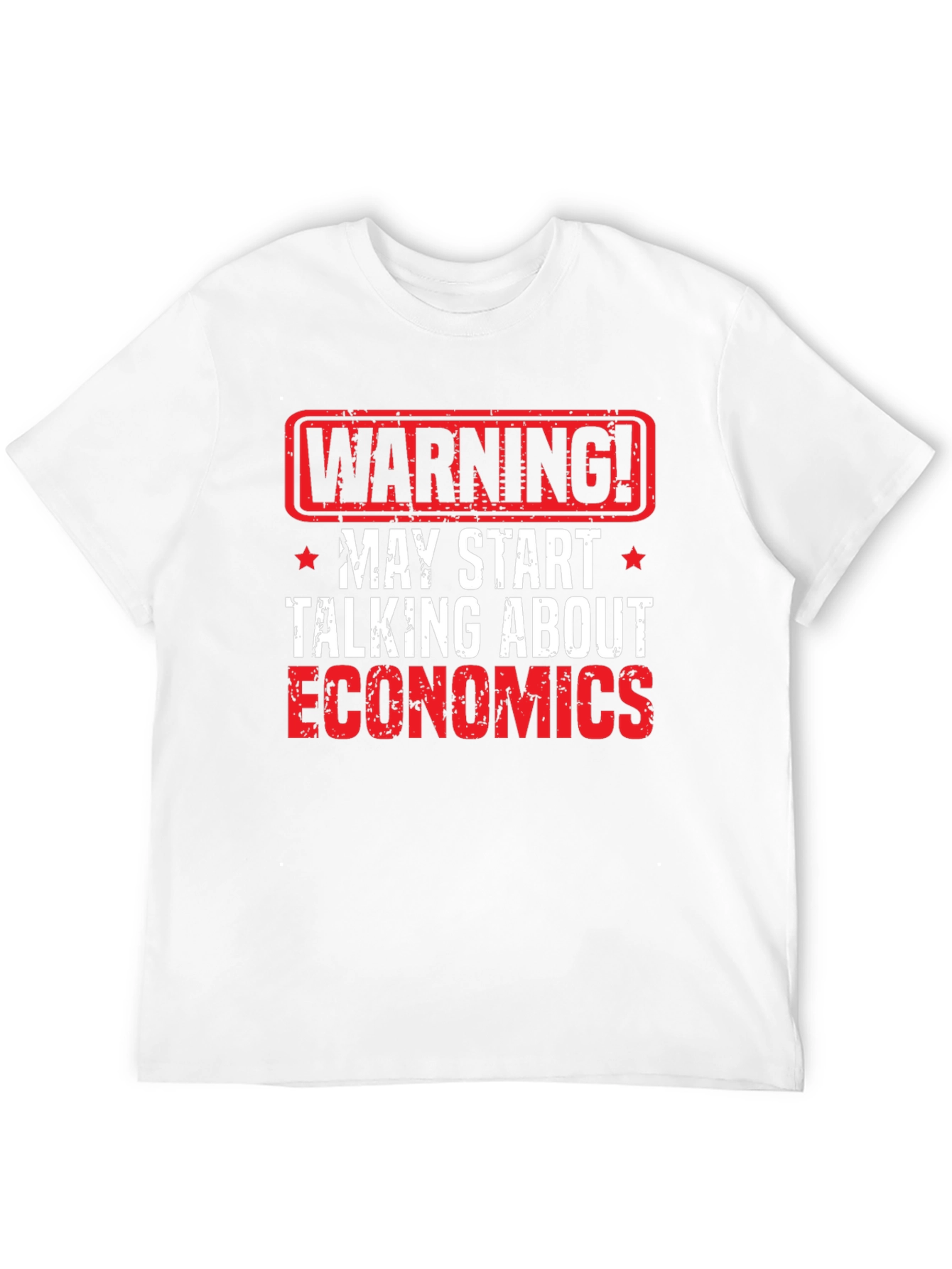 Black Warning Economics T-Shirt - Funny Geek Tee view 12