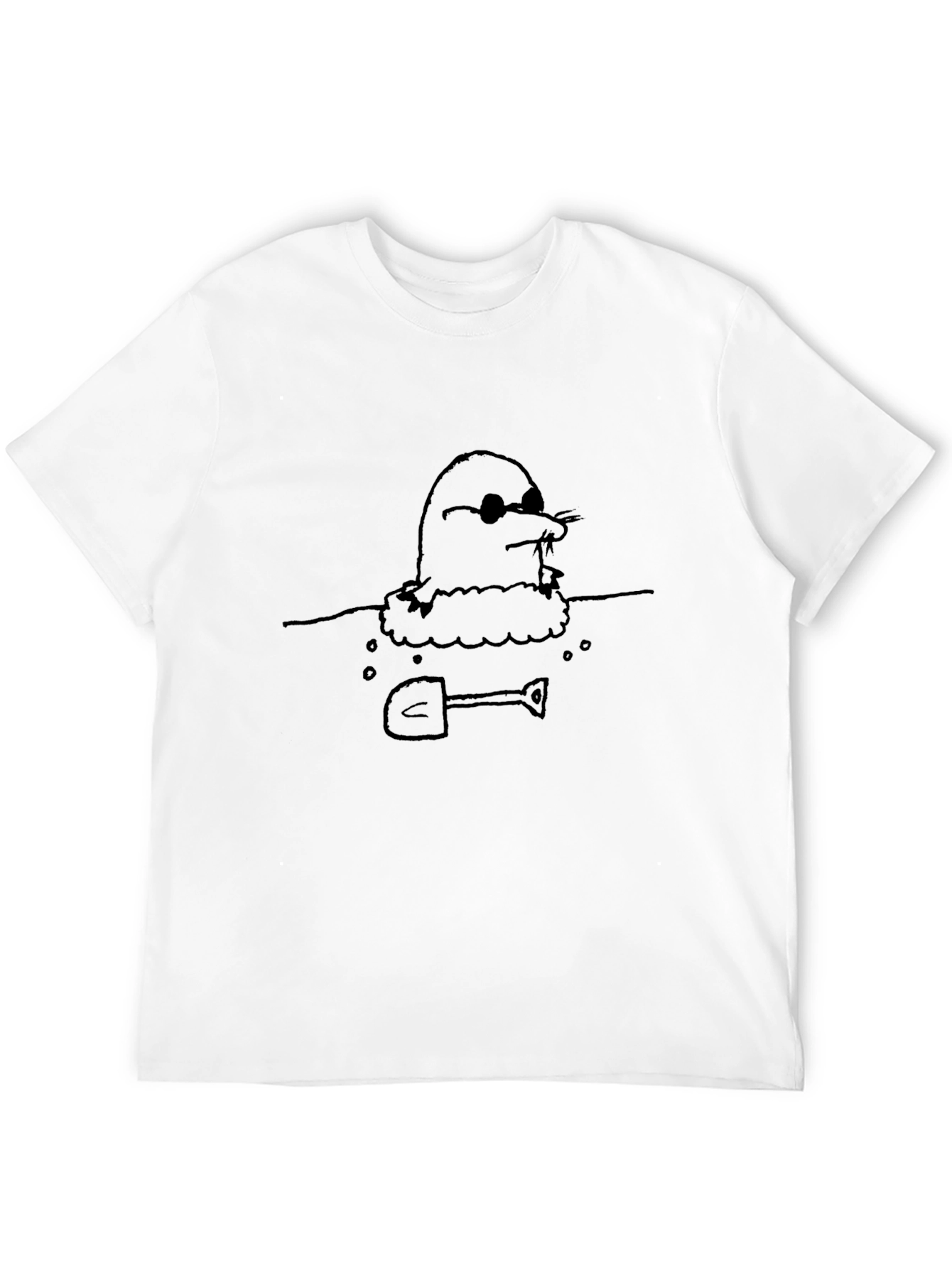 Black Cool Mole T-Shirt - Funny Cartoon Tee view 12