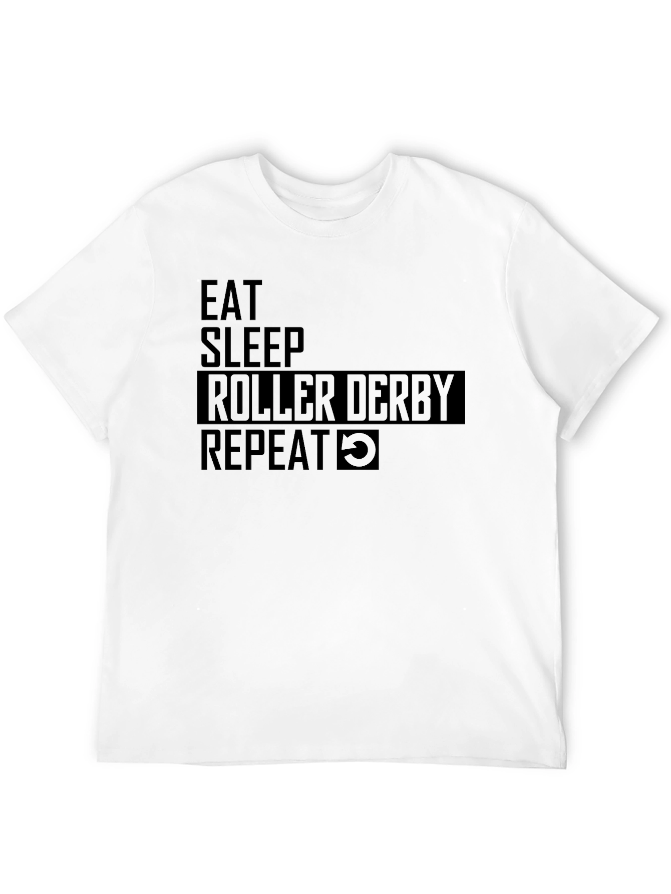 Black Eat Sleep Roller Derby Repeat Black T-Shirt view 12