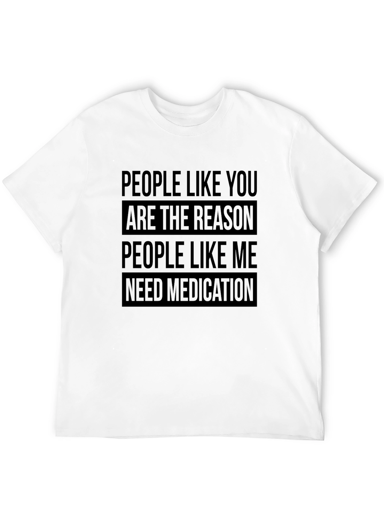 Black Humorous 'Medication' Graphic T-Shirt view 12