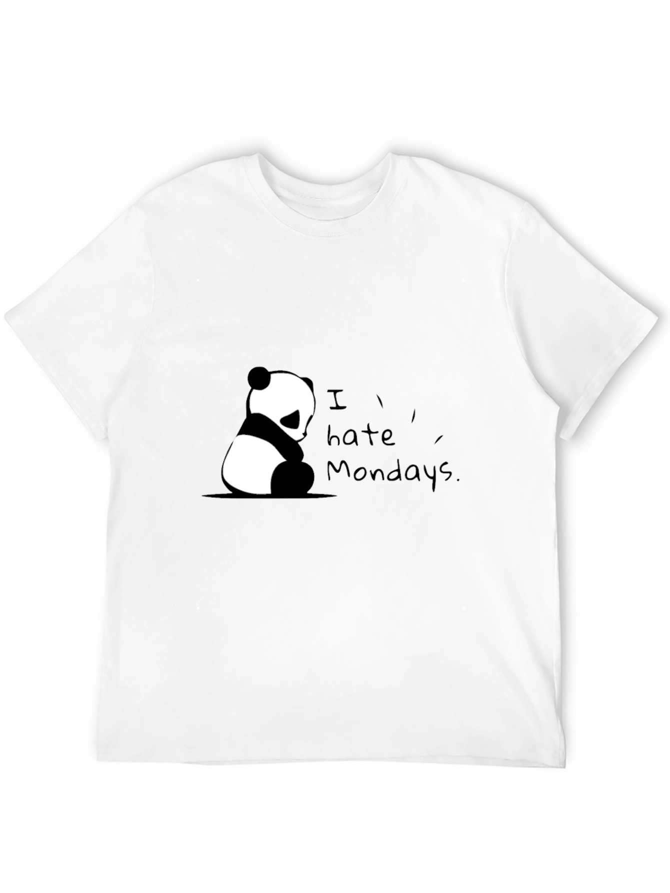 Black I Hate Mondays Panda Black T-Shirt view 12