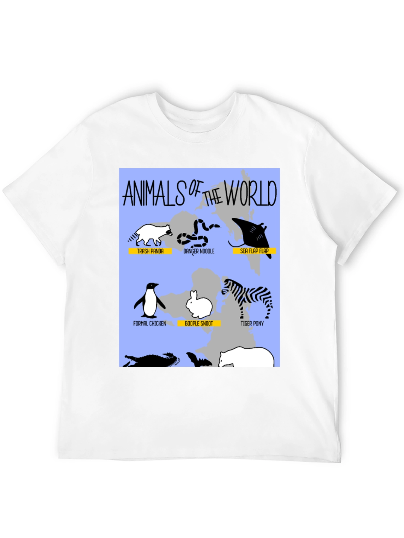 Black Animals of the World Graphic T-Shirt view 12