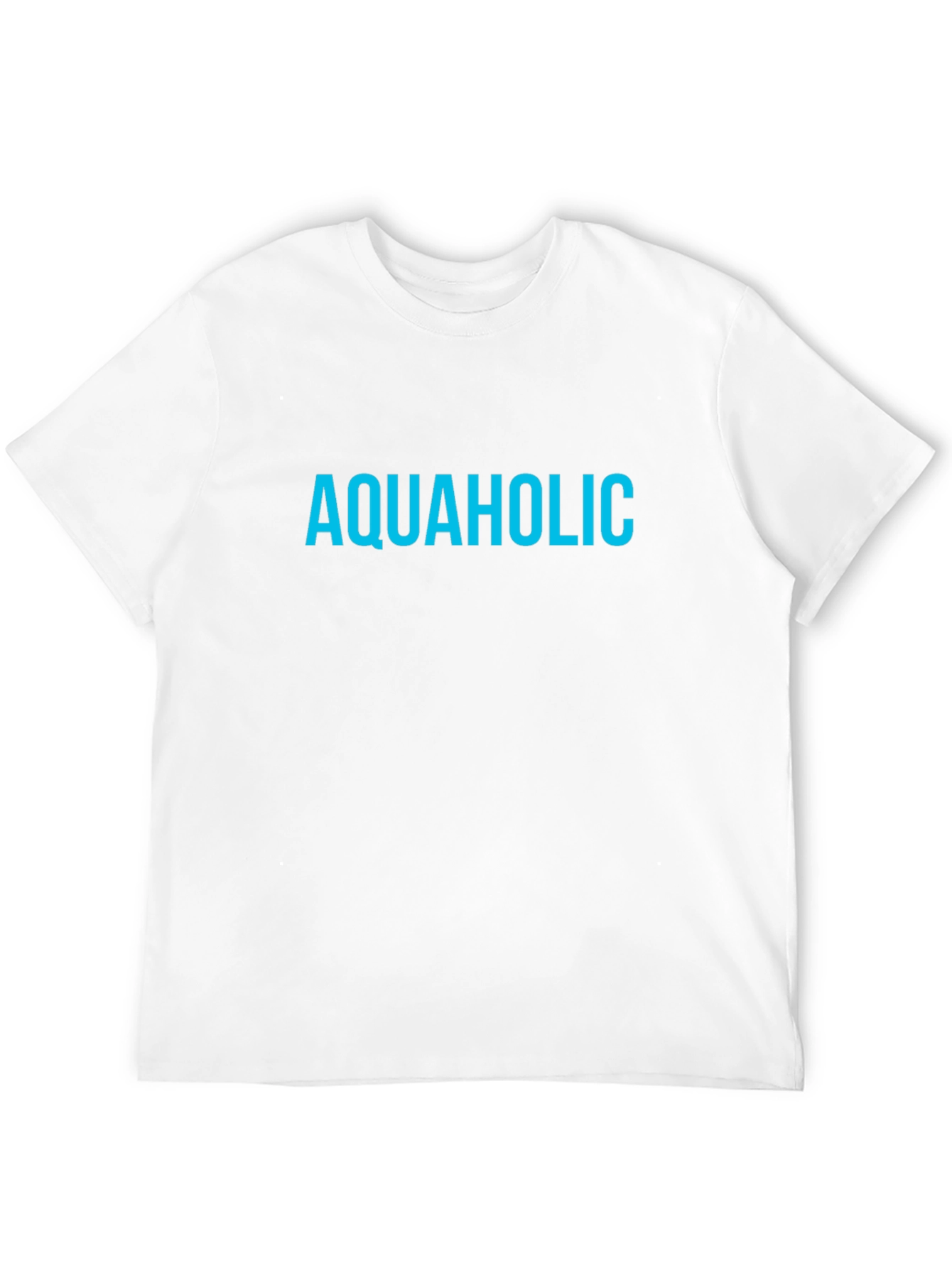 Black Aquaholic T-Shirt - Blue Text on Black Tee view 12