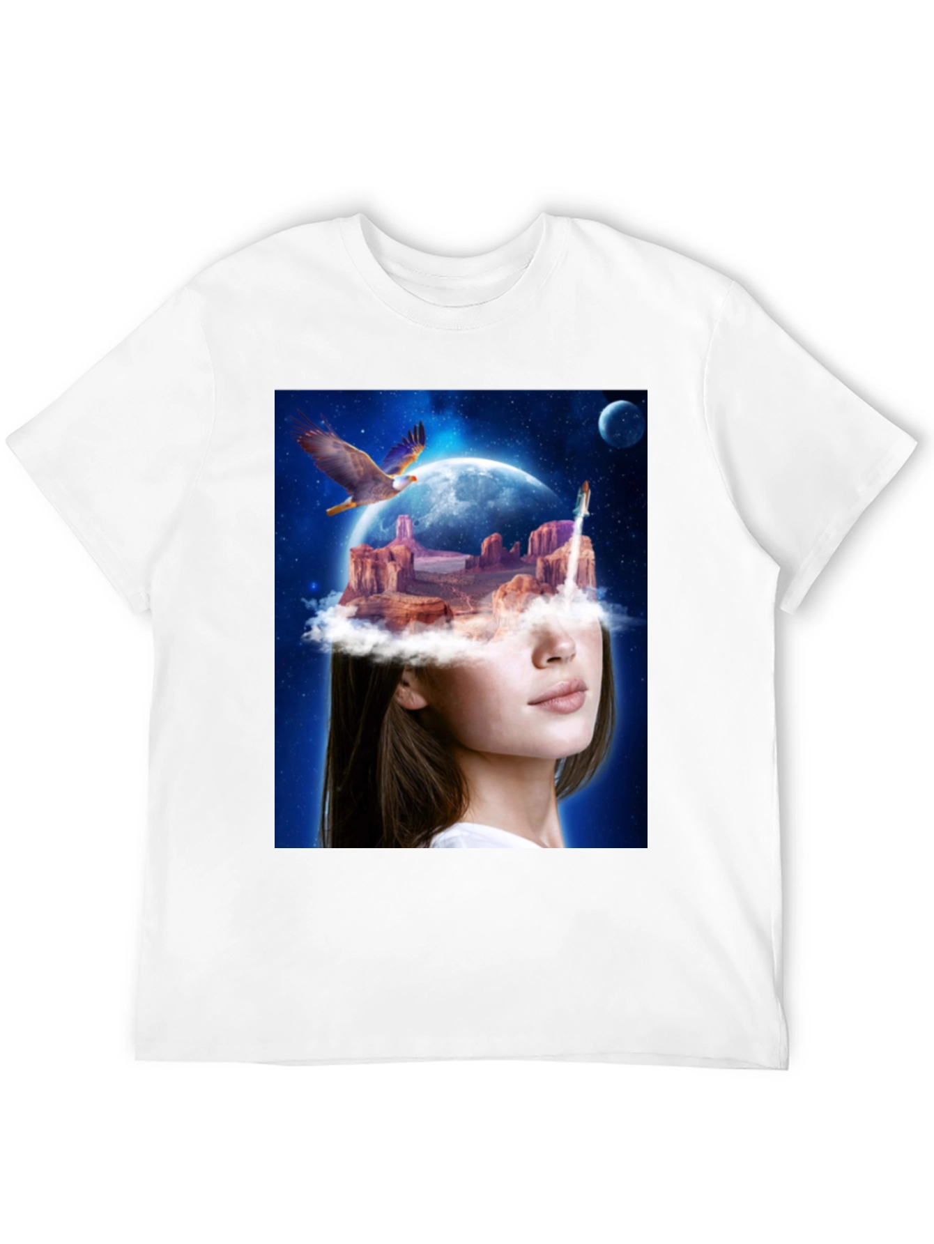 Black Surreal Dreamscape Graphic Tee - Unique Artistic T-Shirt view 12