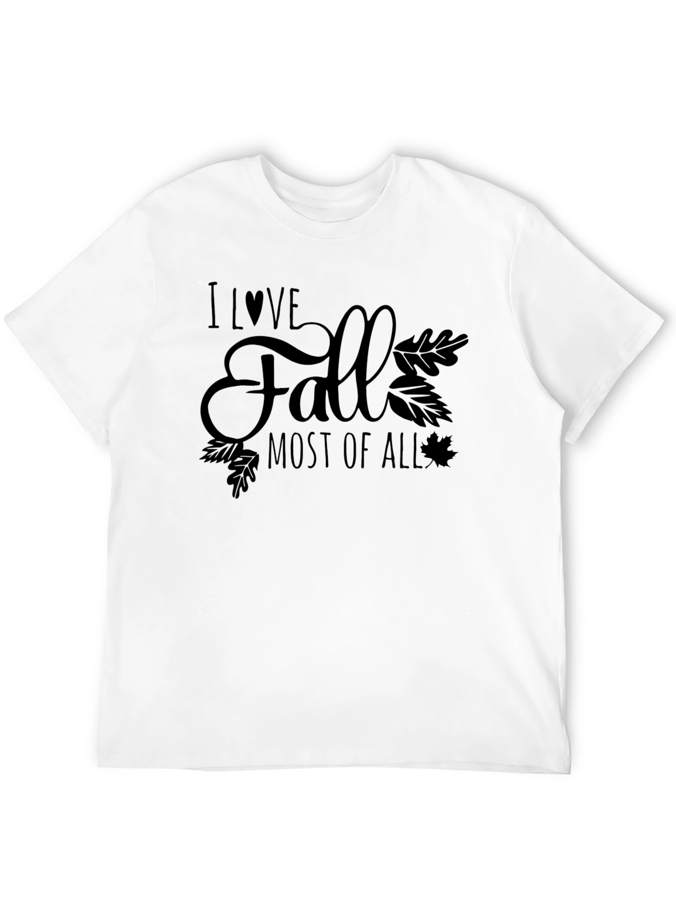 Black I Love Fall Most of All Black Graphic Tee view 12