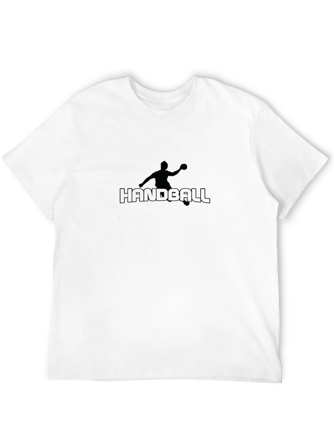 Black Handball Player Graphic Black T-Shirt view 12