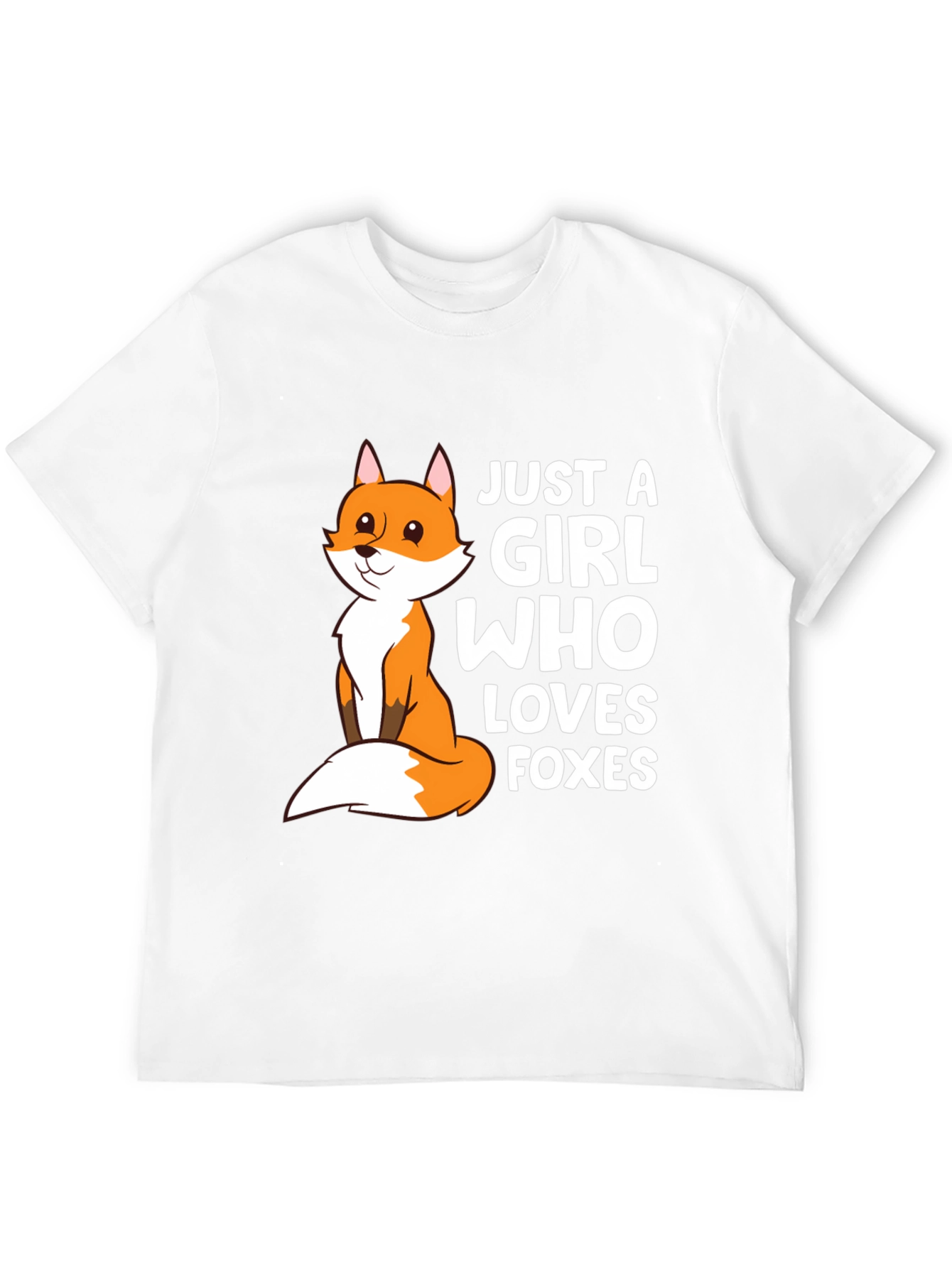 Black Just A Girl Who Loves Foxes T-Shirt Cute Fox Graphic Tee view 12