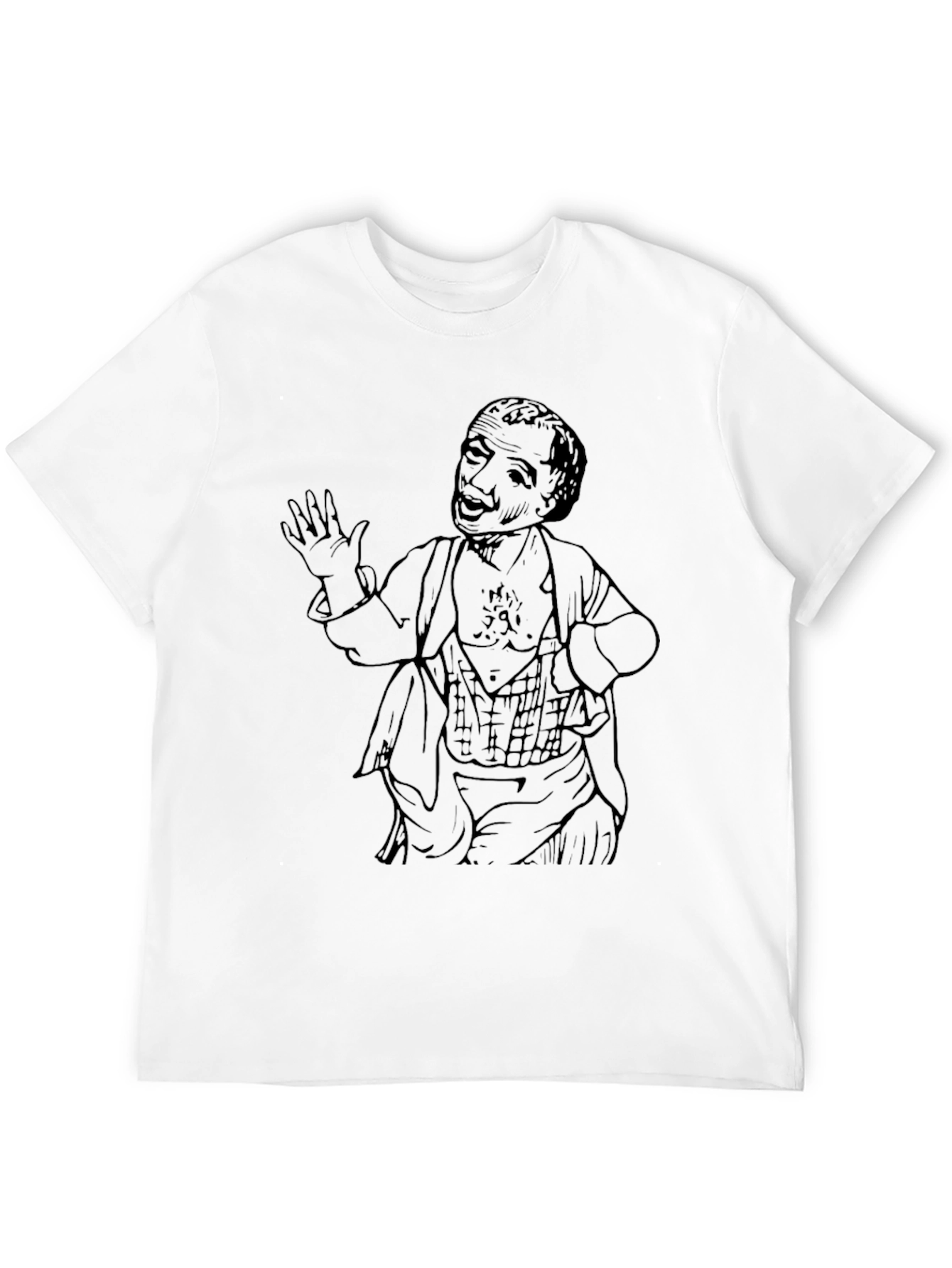 Black Vintage Graphic Tee - Comedian Sketch Black T-Shirt view 12