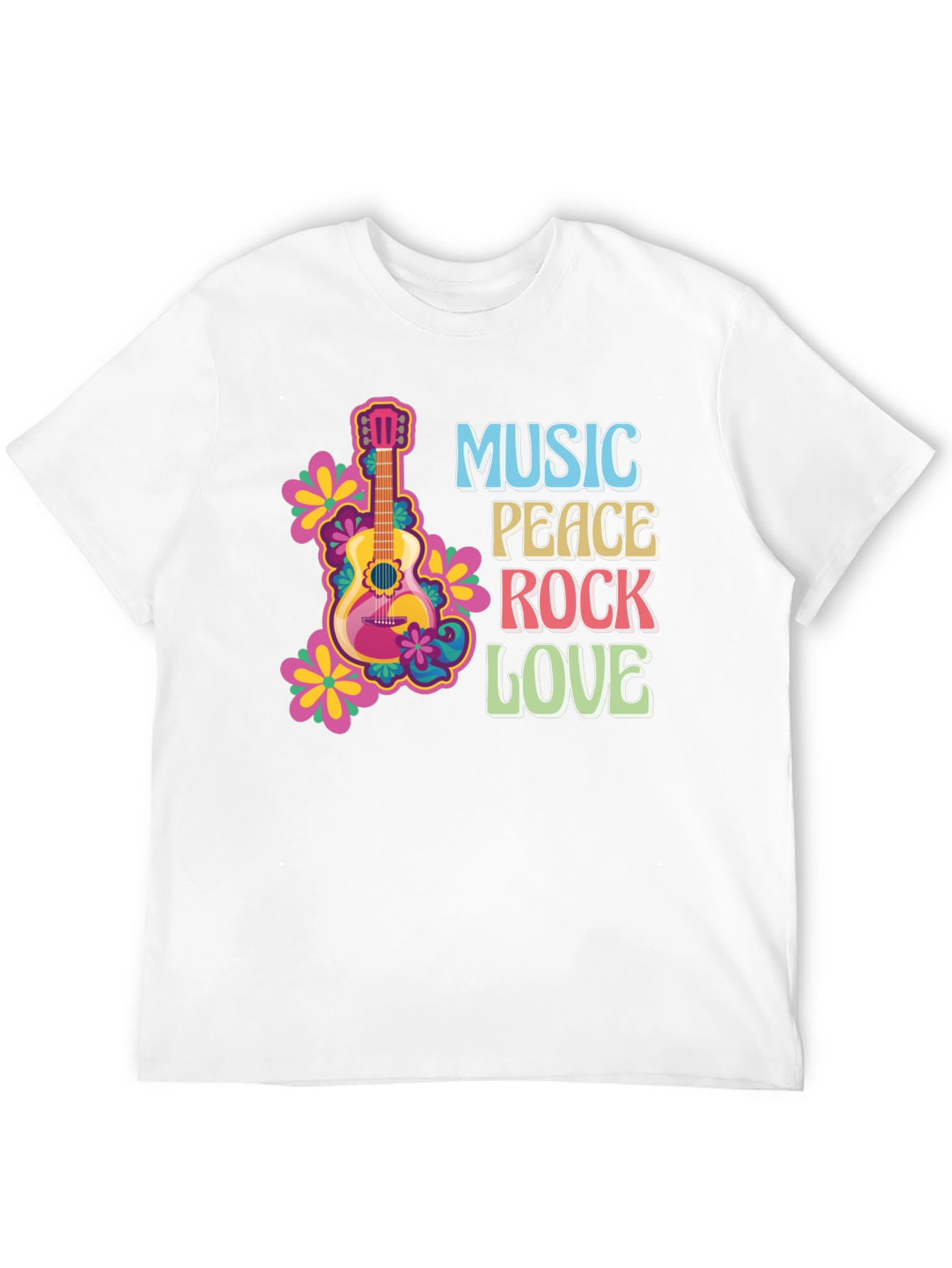 Black Music Peace Rock Love Graphic T-Shirt view 12