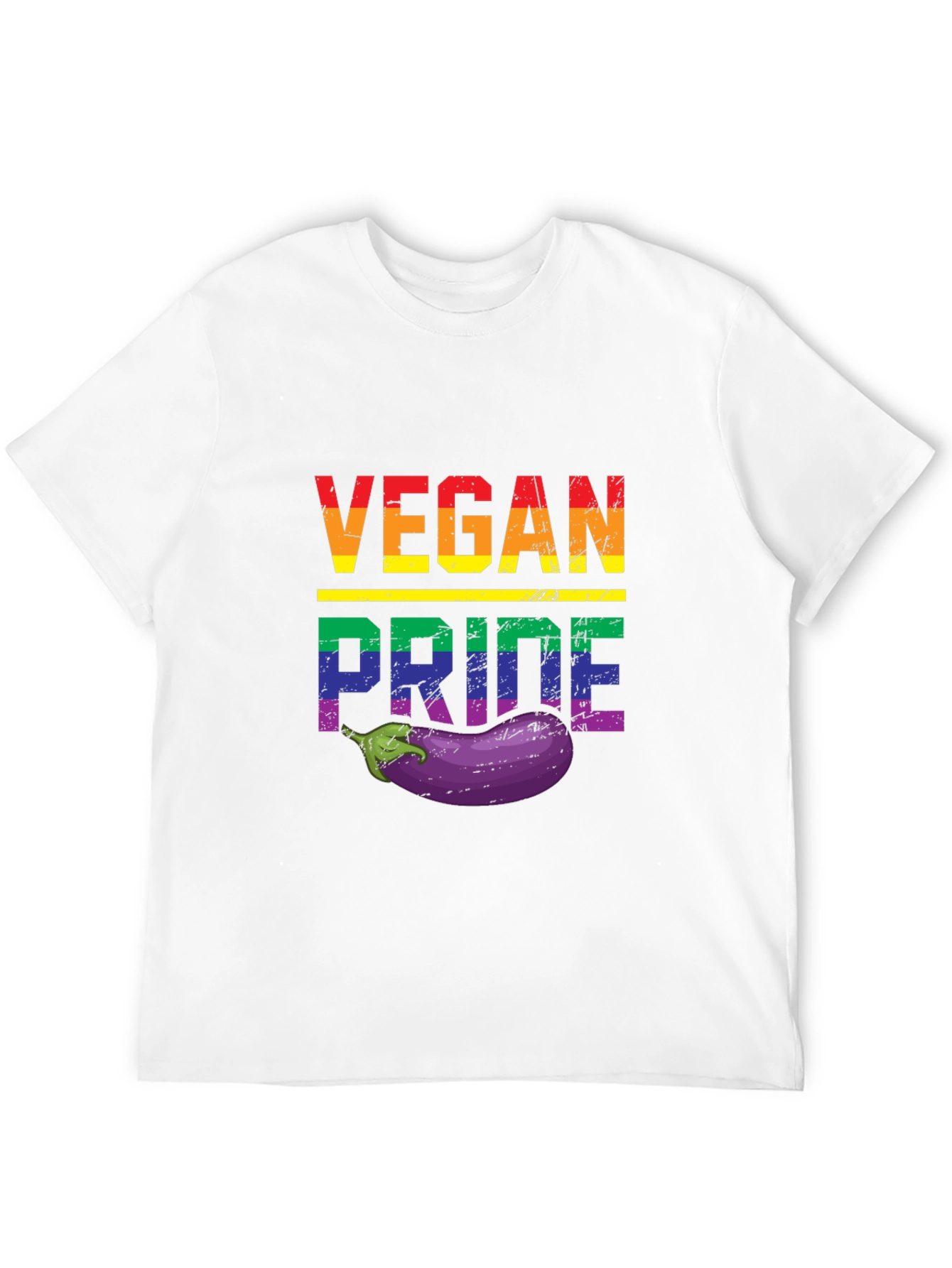 Black Vegan Pride T-Shirt with Eggplant view 12