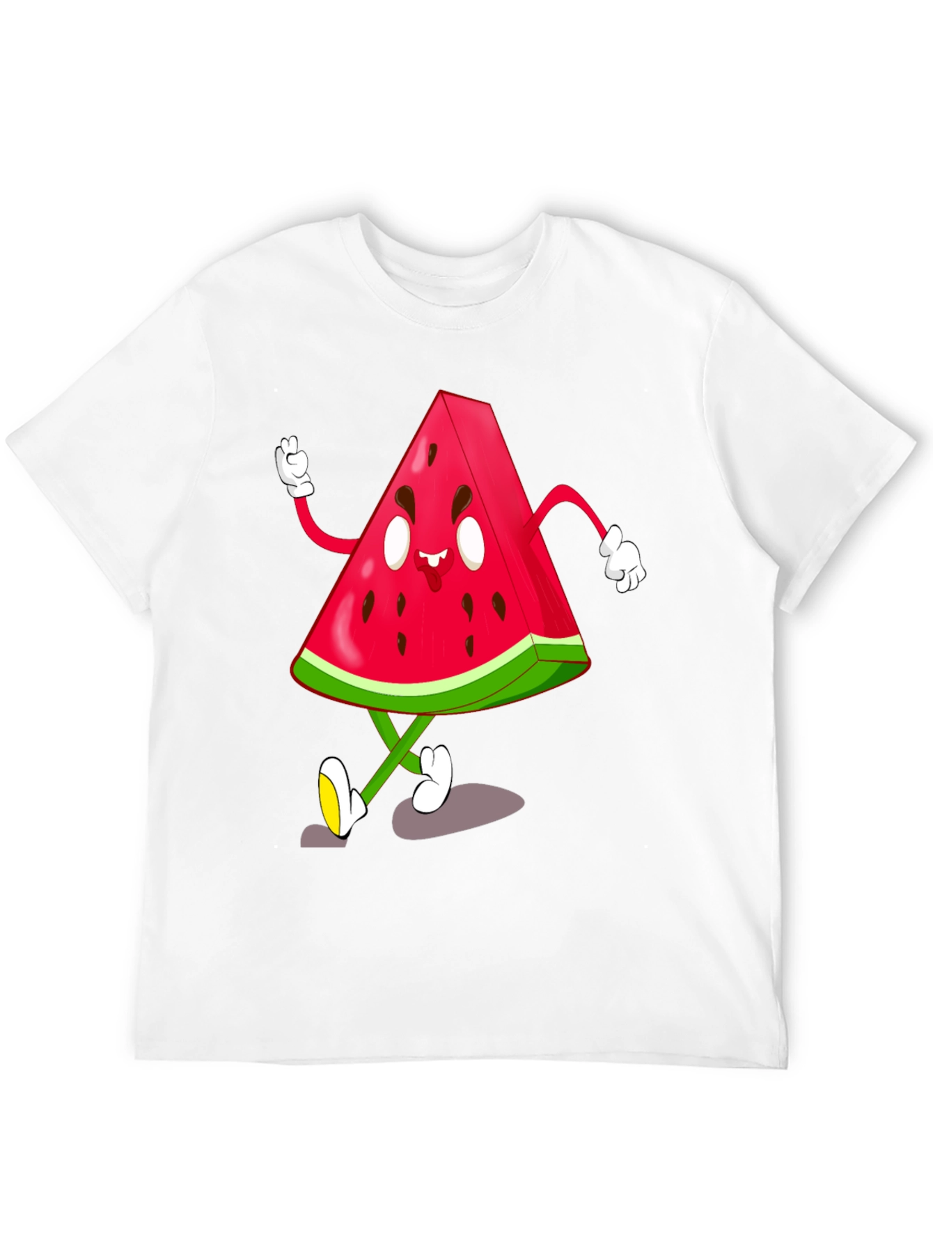 Black Watermelon Cartoon Graphic Black T-Shirt view 12