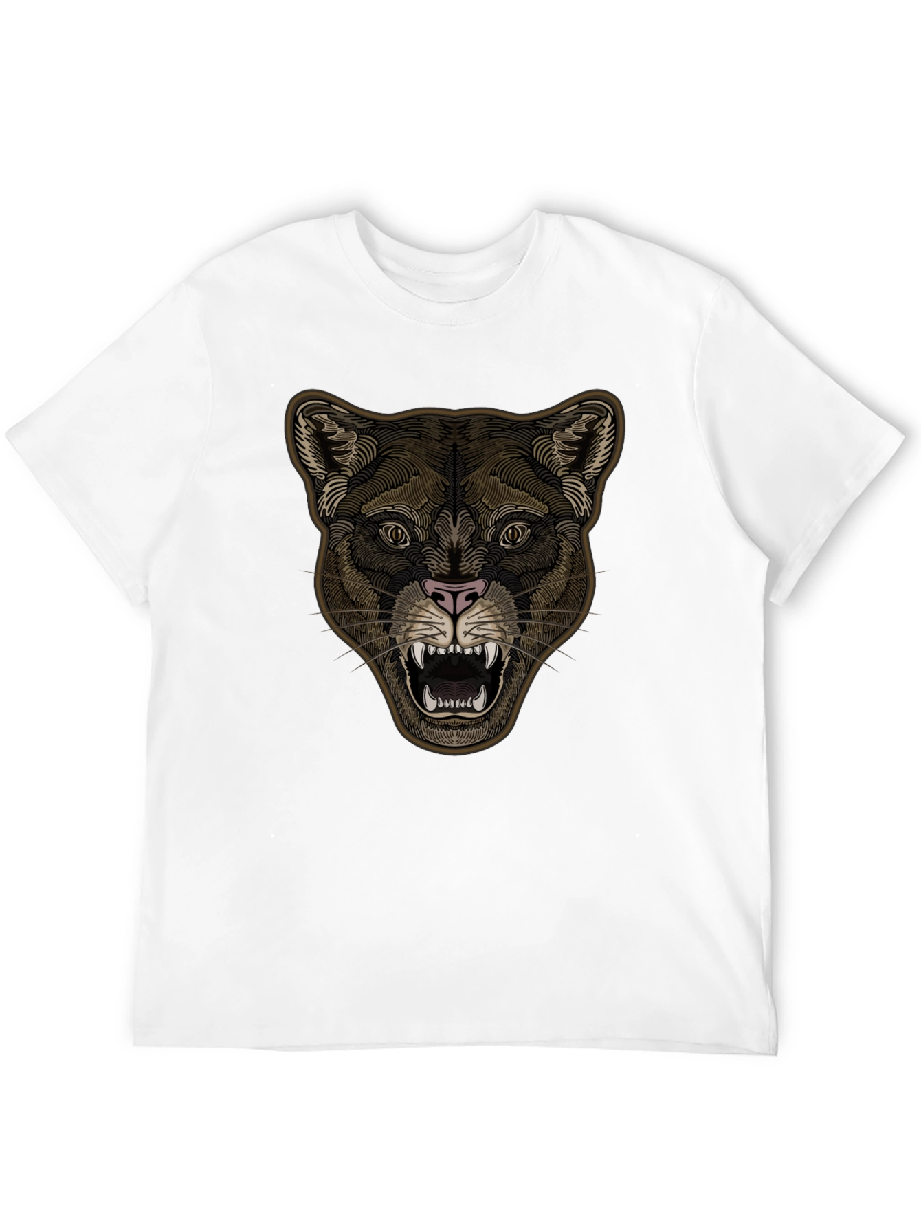 Black Lion Head Graphic Tee - Stylish Black T-Shirt for Men view 12