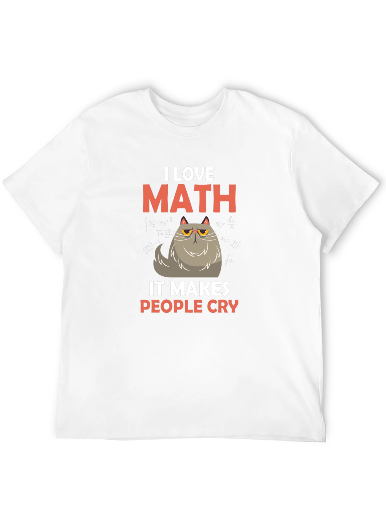 Black I Love Math Cat T-Shirt - Makes People Cry view 12