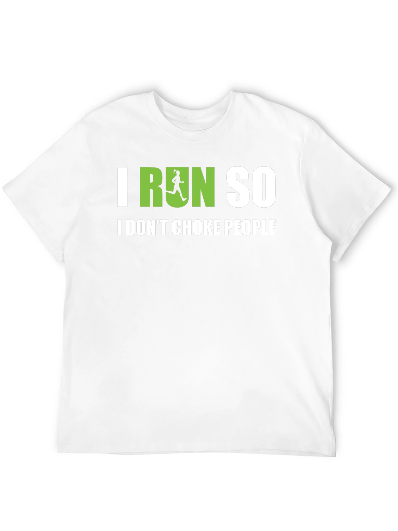Black Funny Running T-Shirt - I Run So I Don't Choke People view 12