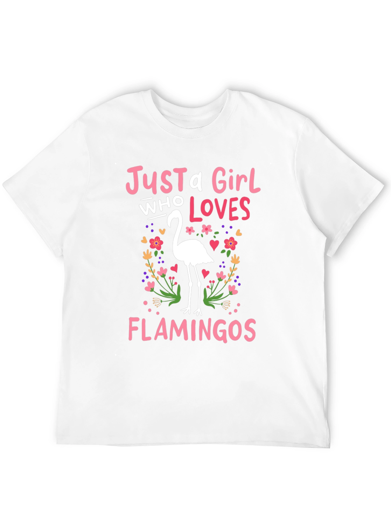 Black Just a Girl Who Loves Flamingos T-Shirt view 12