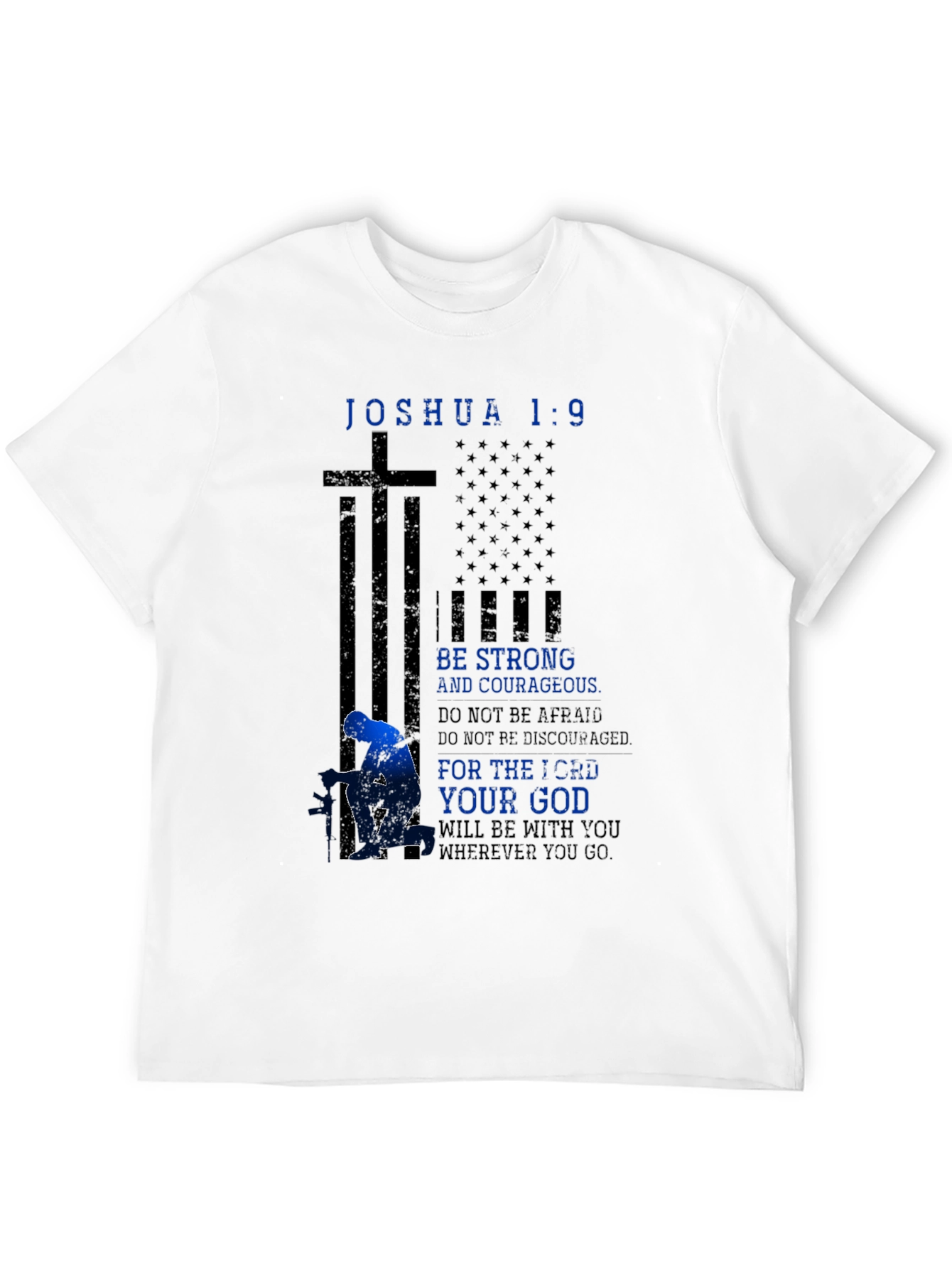 Black Joshua 1:9 Patriotic Graphic Tee view 12