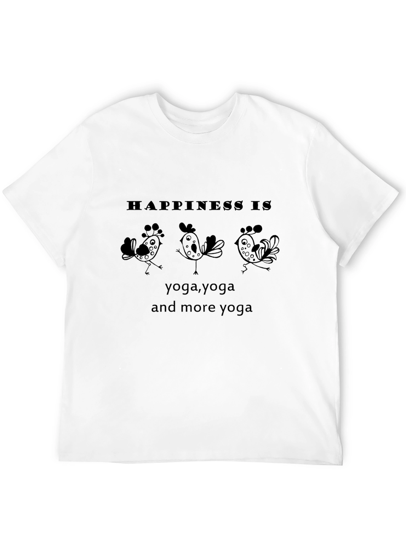 Black Yoga Lover's Happiness T-Shirt view 12