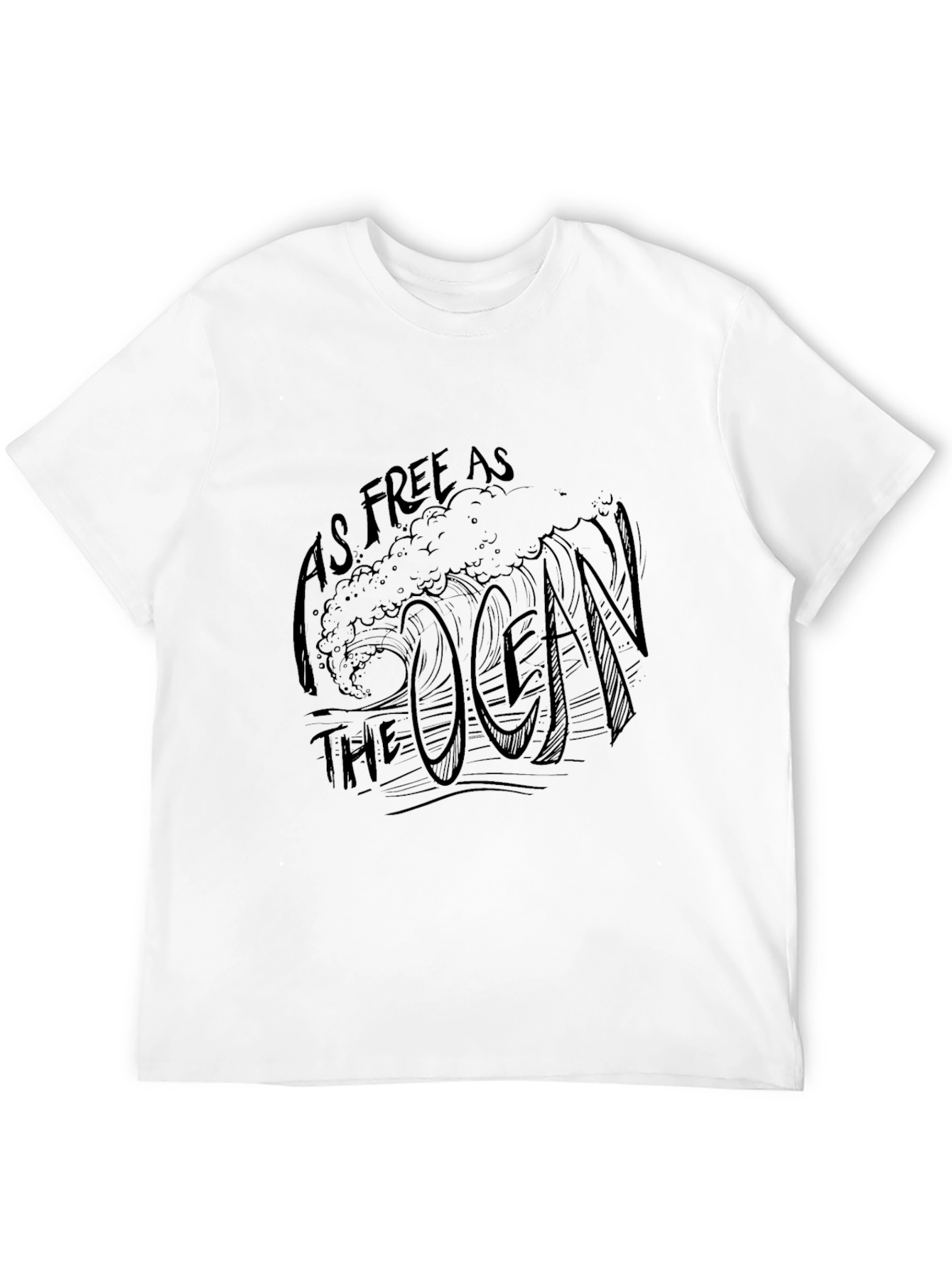 Black As Free As The Ocean Black Graphic Tee view 12