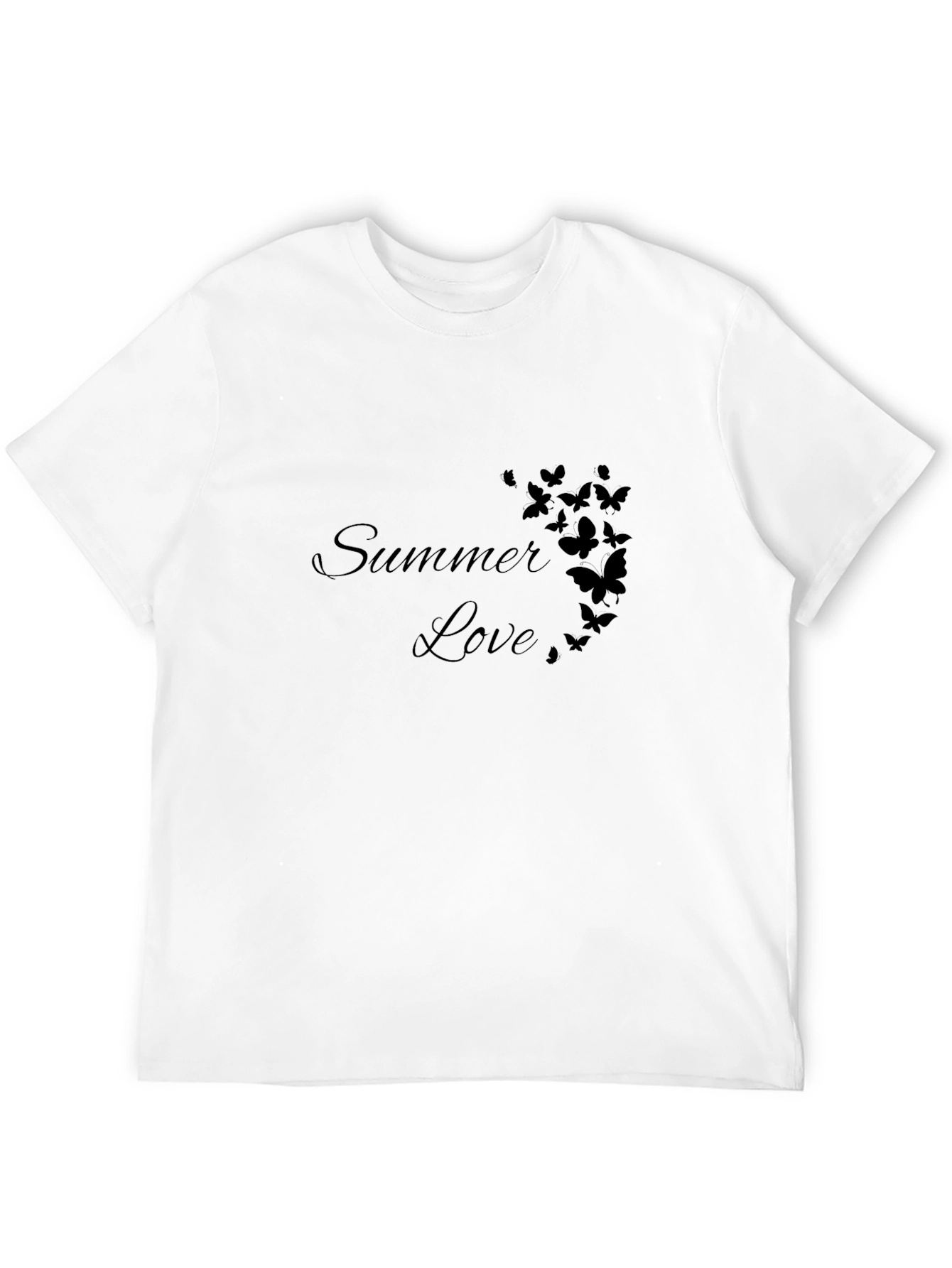 Black Summer Love Butterfly Graphic Tee - Soft Cotton Blend view 12