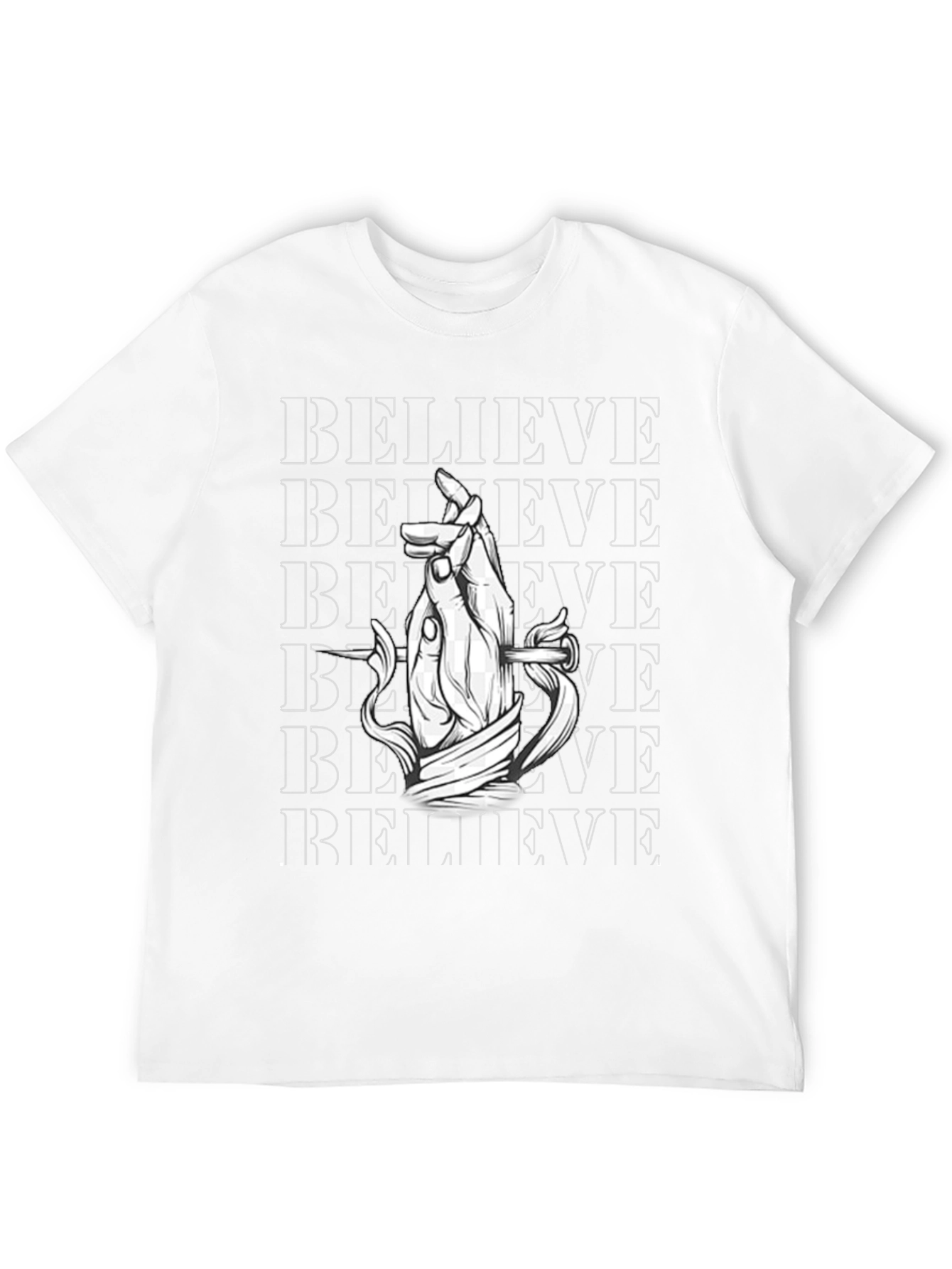 Black Believe Graphic Print Black T-Shirt view 12