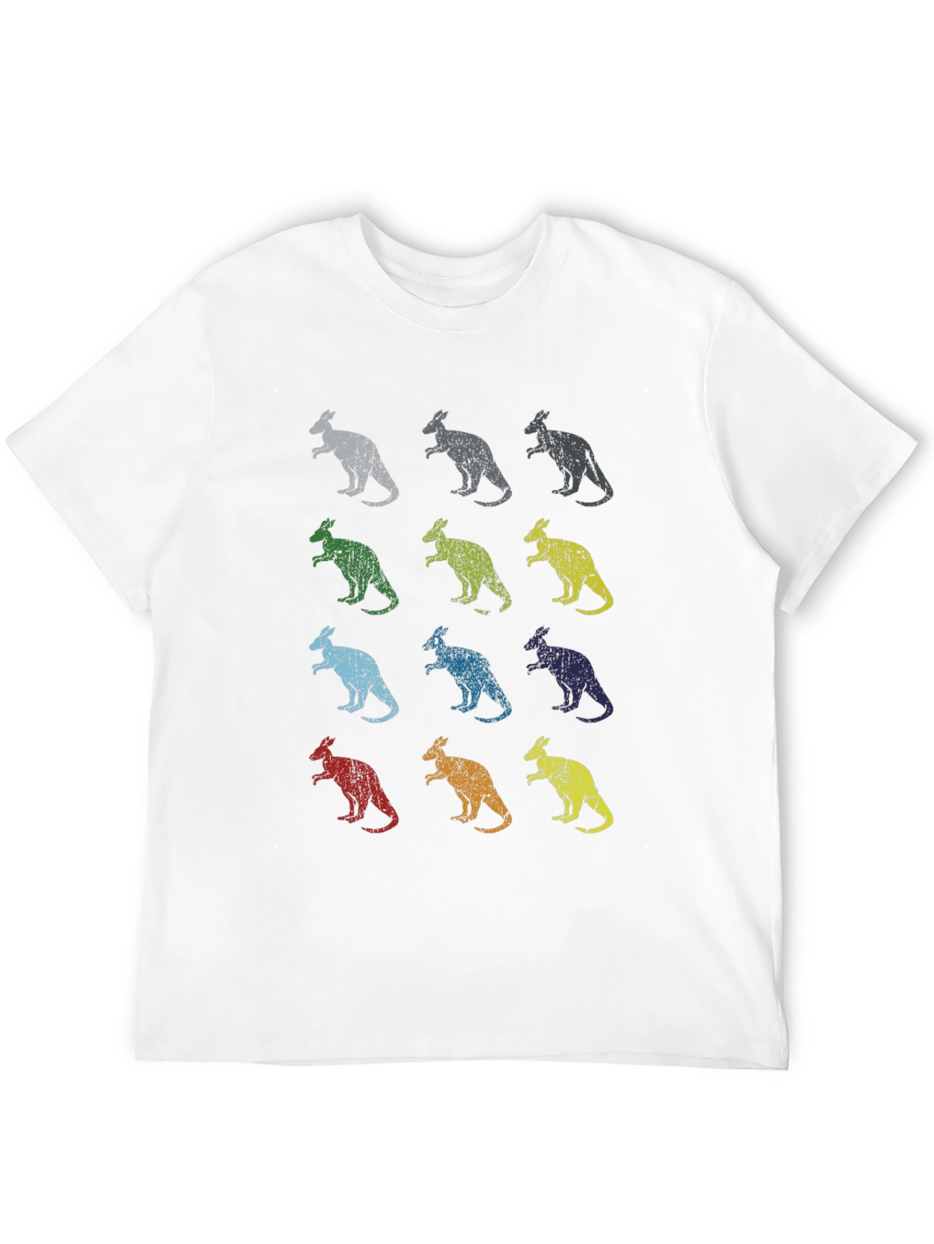 Black Kangaroo Pattern T-Shirt view 12