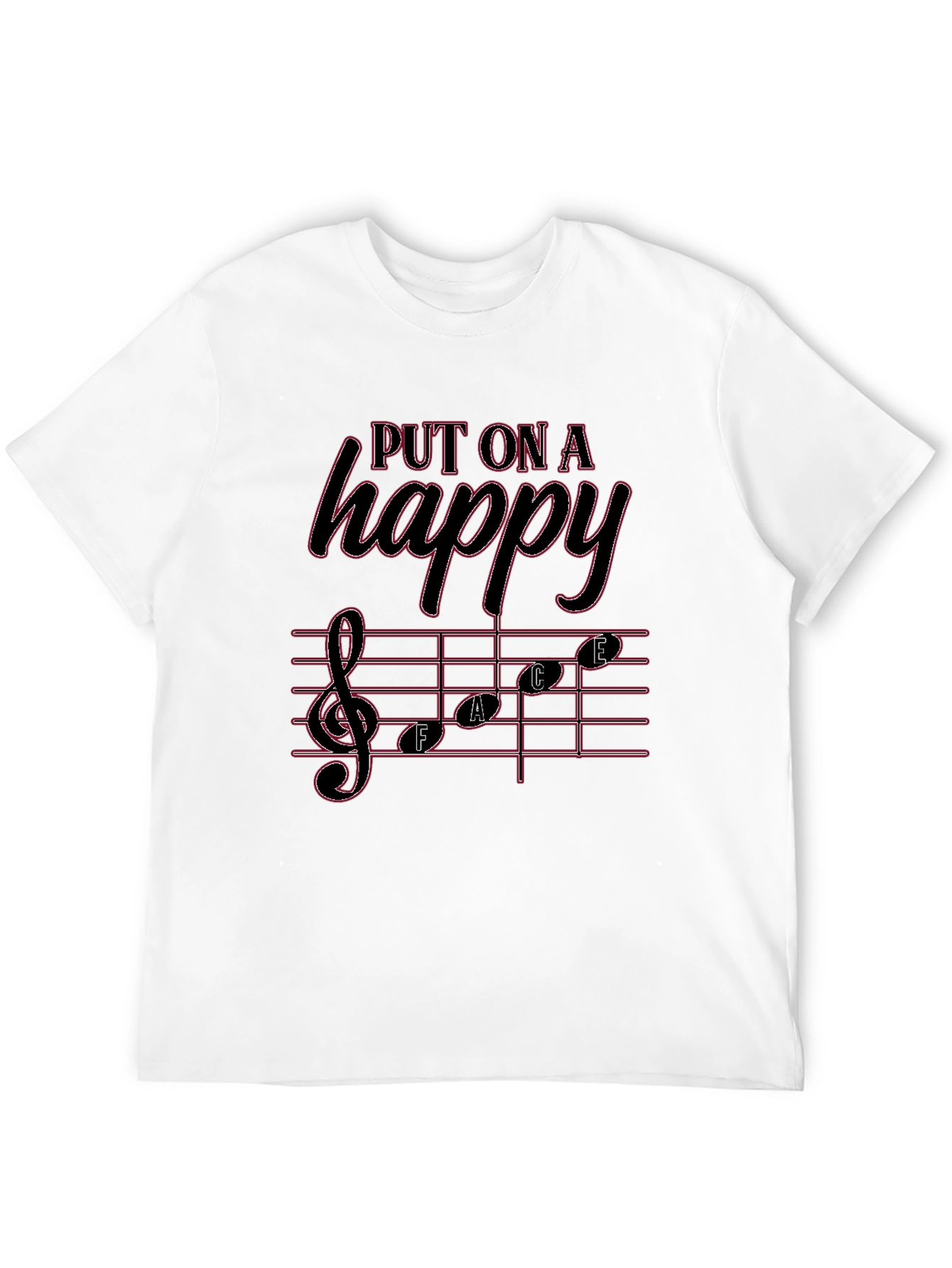 Black Put On A Happy Face T-Shirt view 12